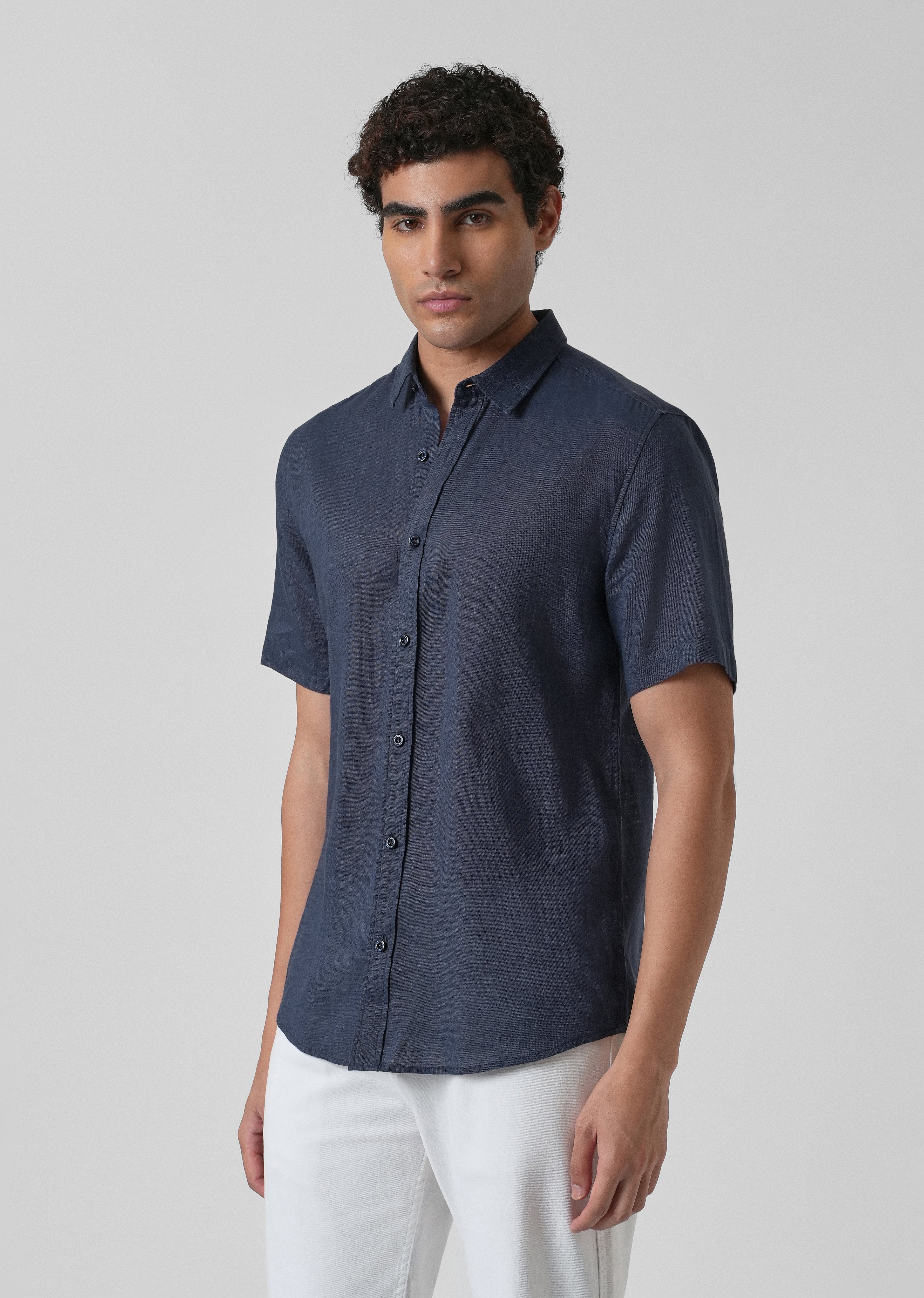 Batiste Dark Blue Linen shirt