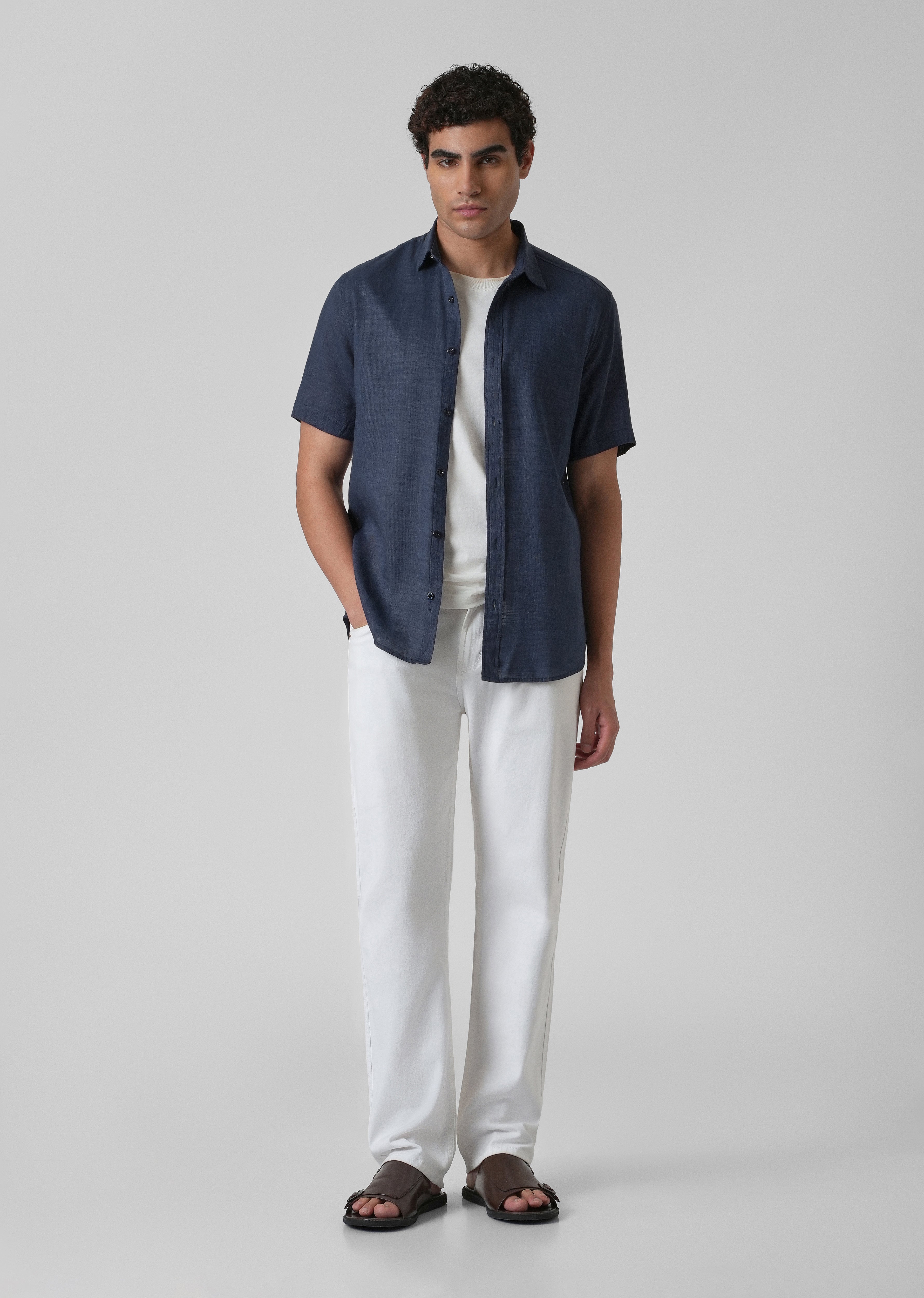 Batiste Dark Blue Linen shirt
