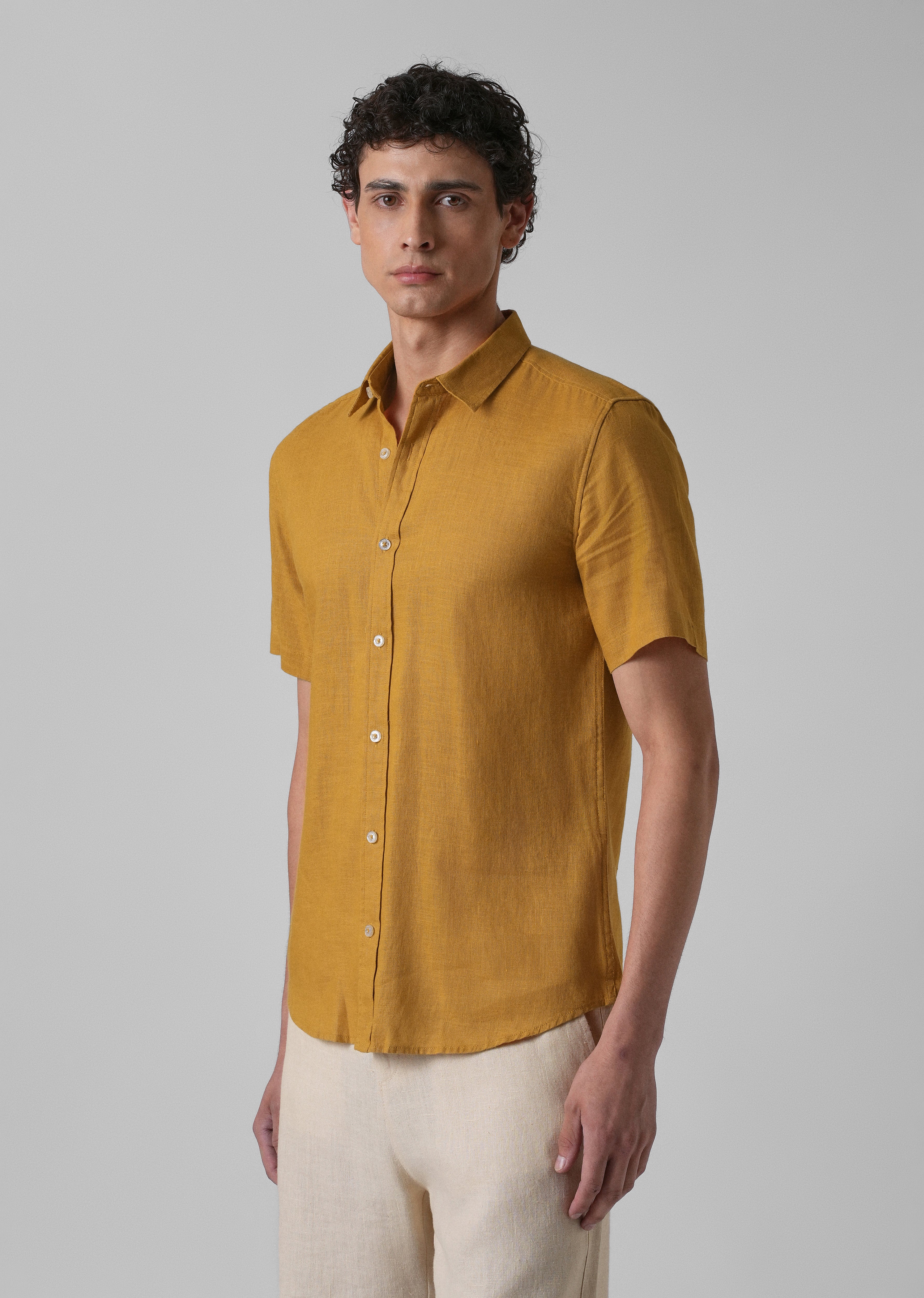 Batiste Gold Orange Linen shirt