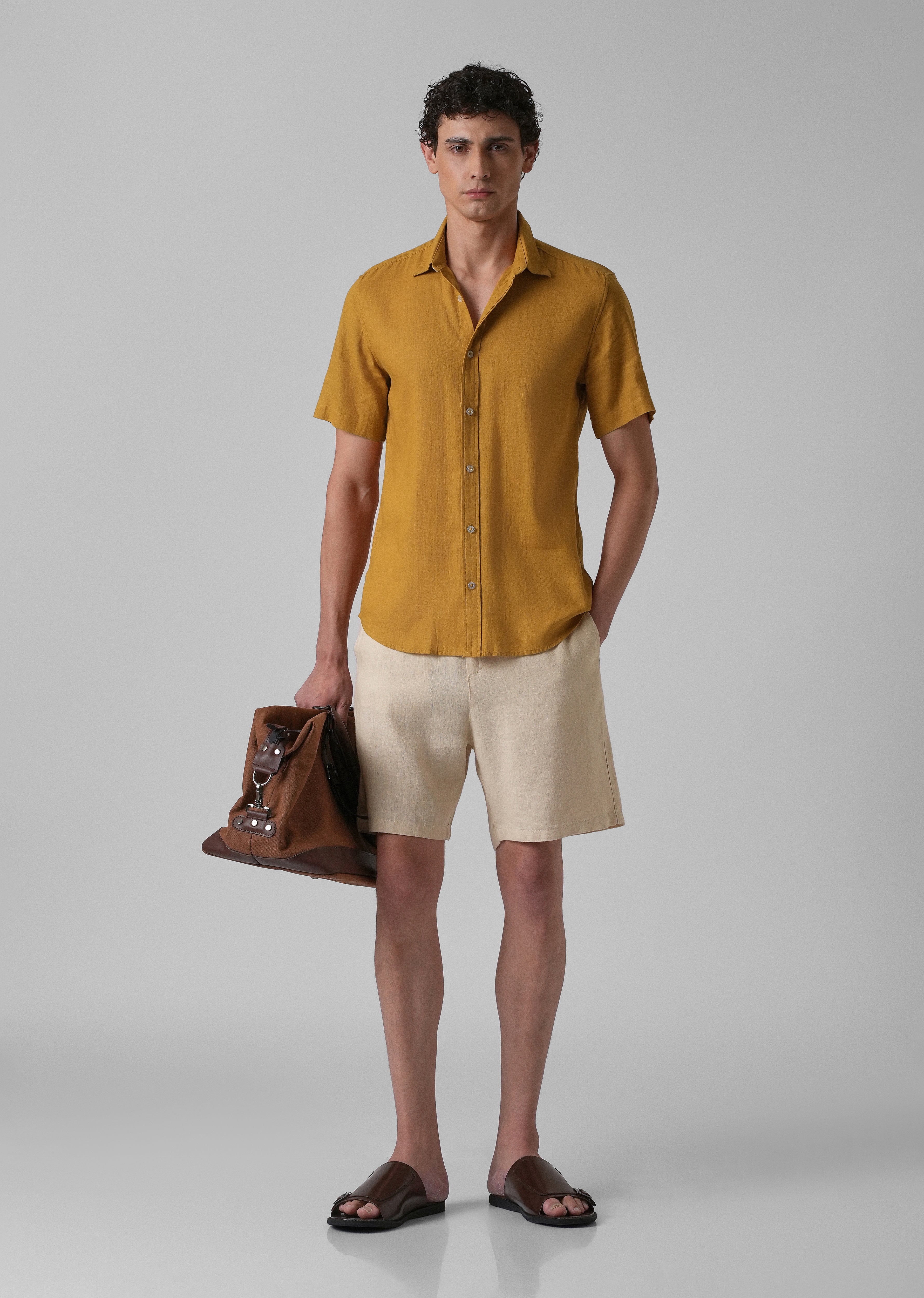 Batiste Gold Orange Linen shirt