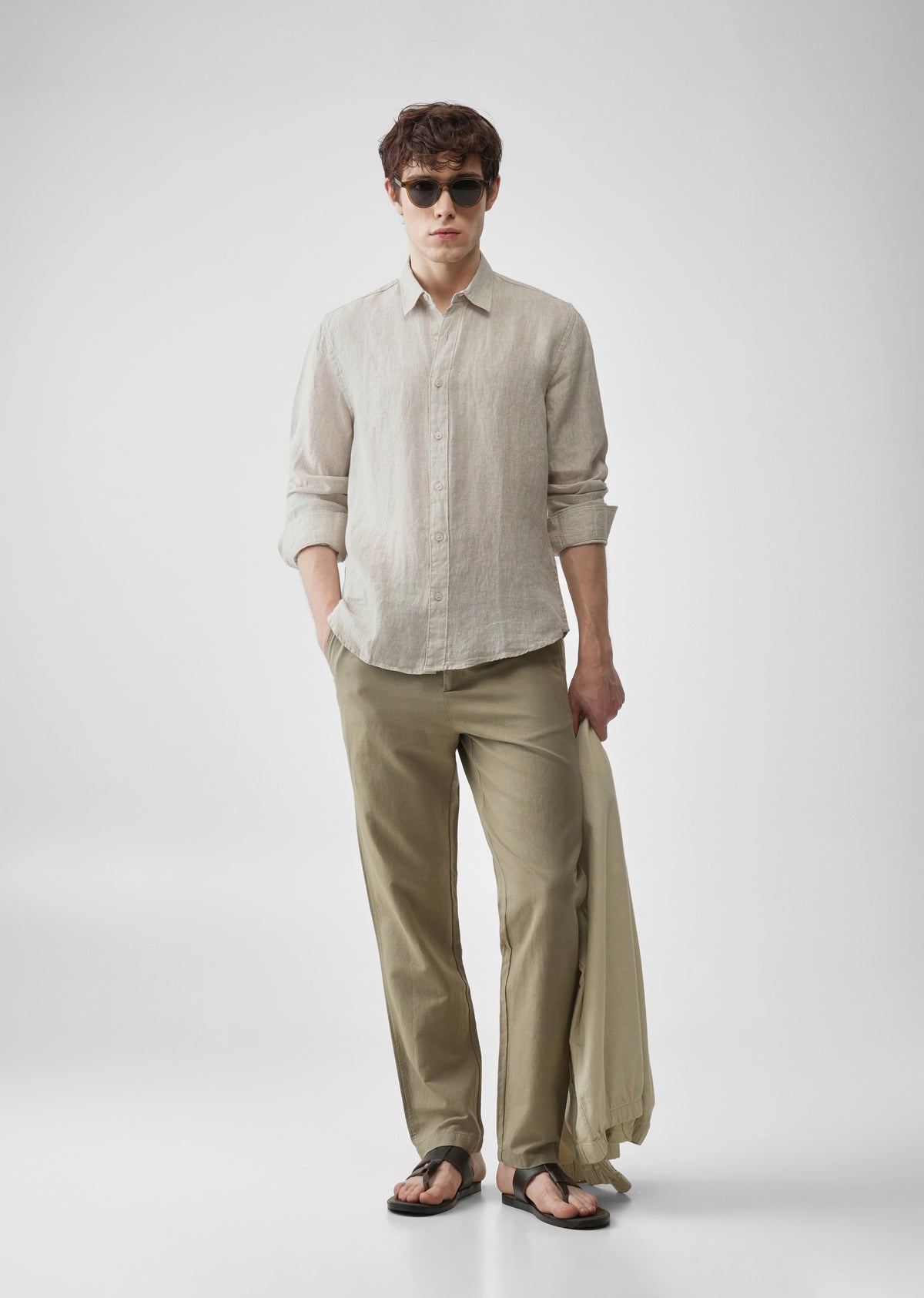 Beige 100% Pure Linen Shirt