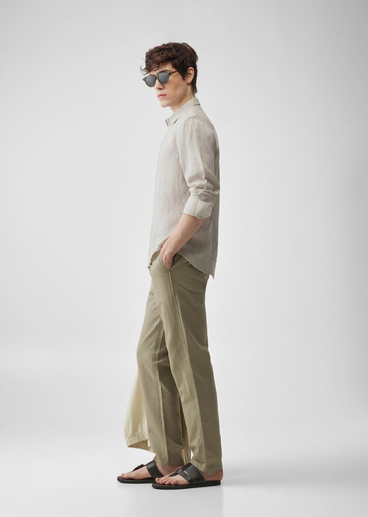 Beige 100% Pure Linen Shirt