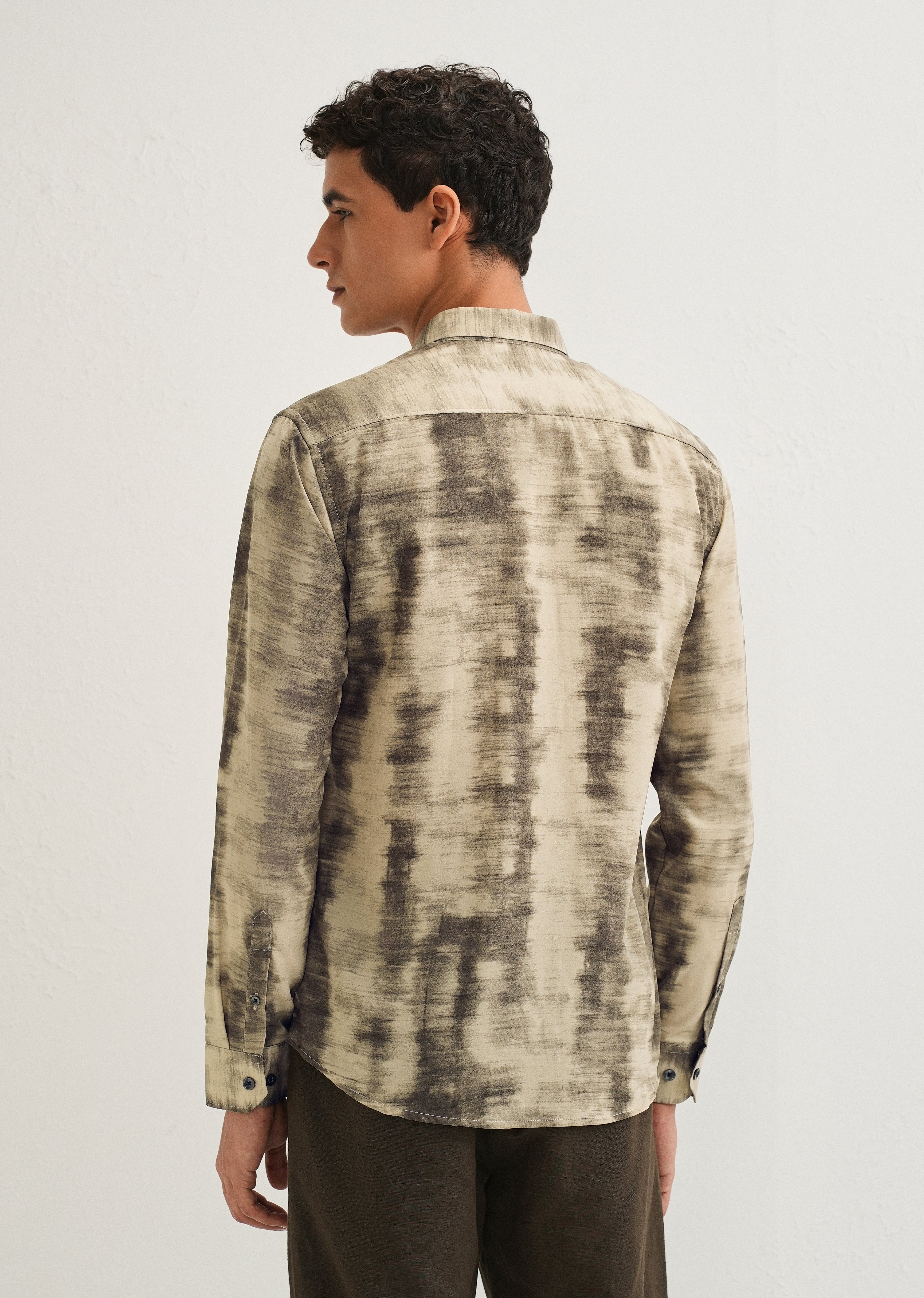 Beige Abstract Printed Shirt