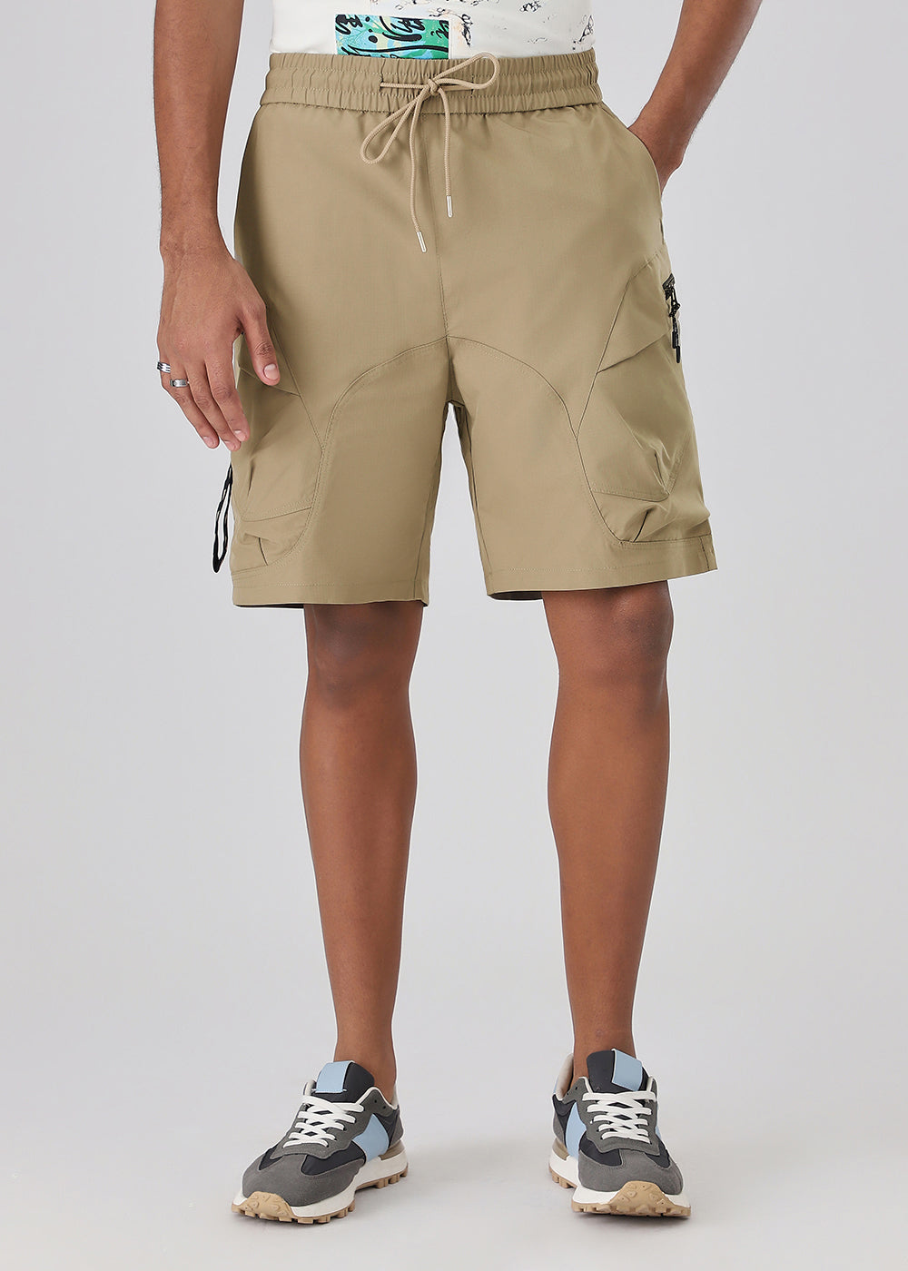 Beige Cargo Shorts