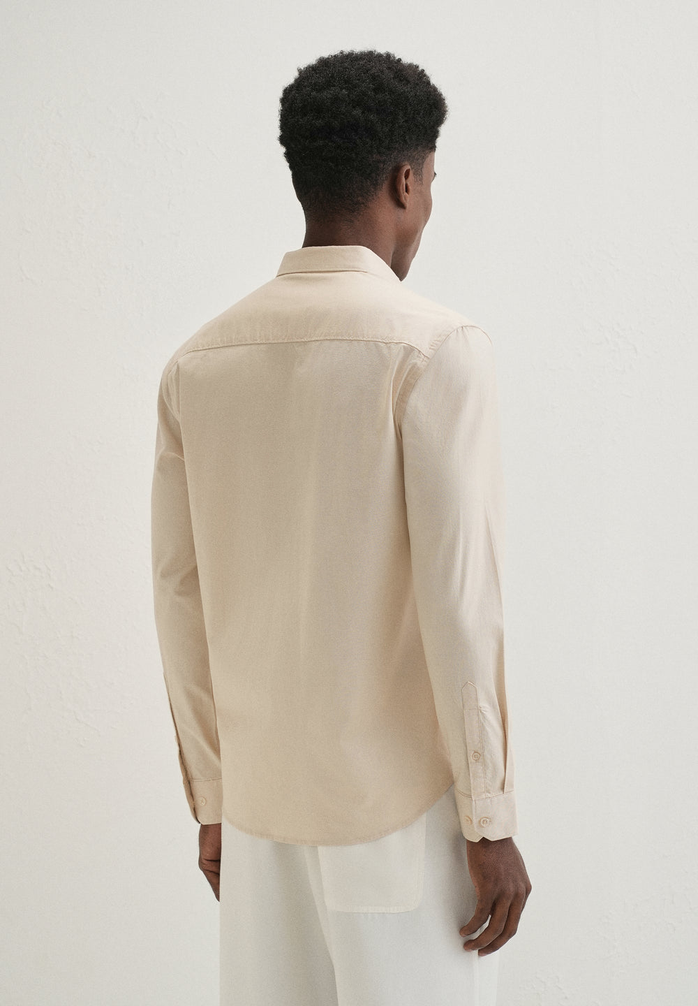Beige Contrast Placket Shirt