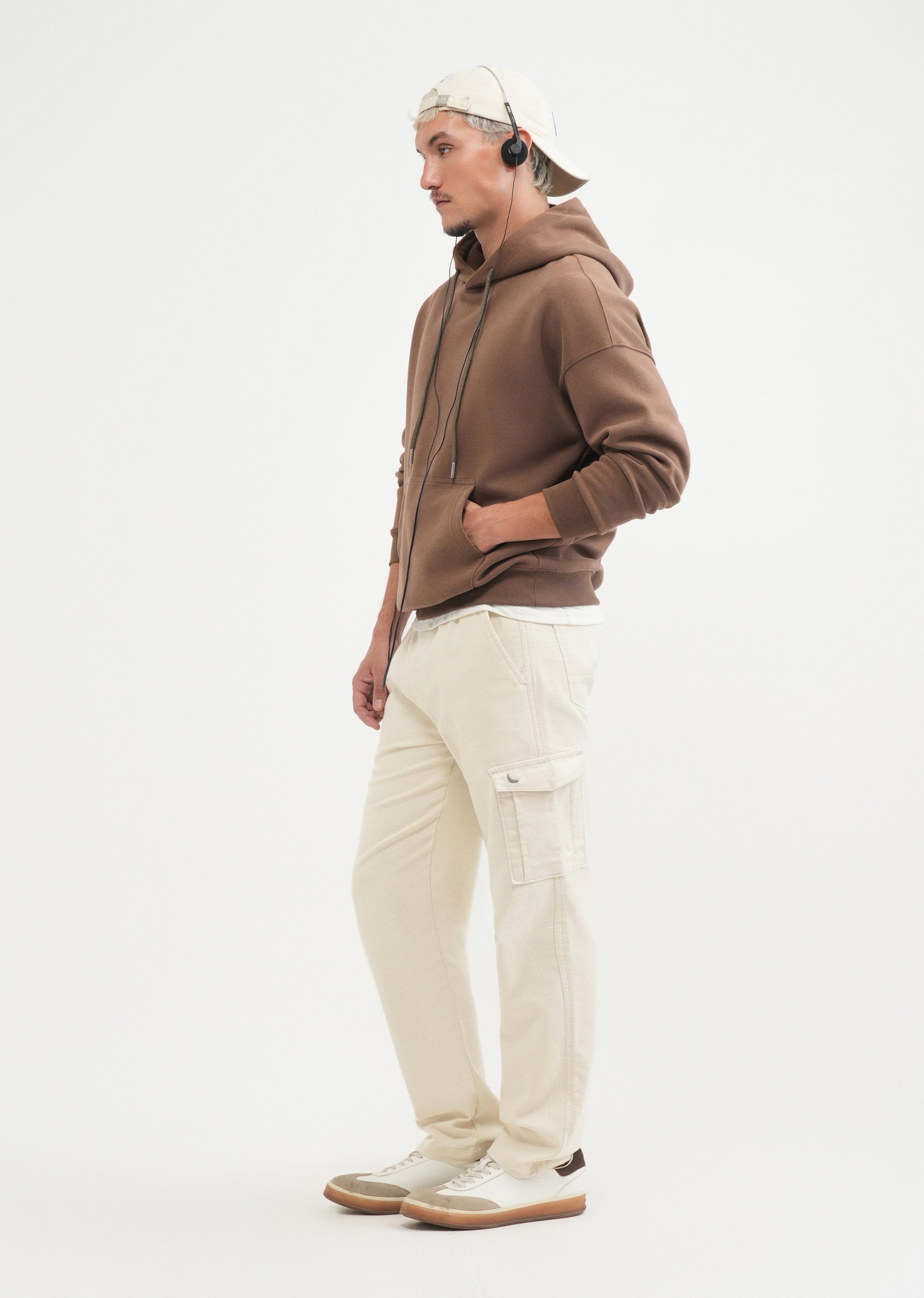 Beige Elasticated Relaxed Fit Cargo Pant