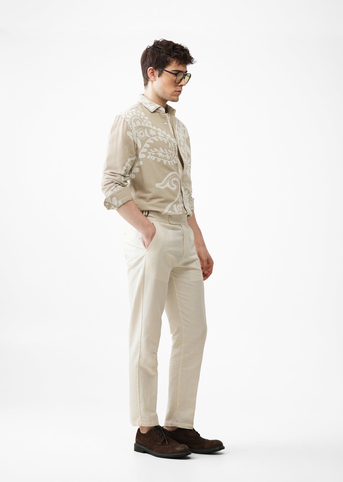 Beige Paisley Pattern Shirt