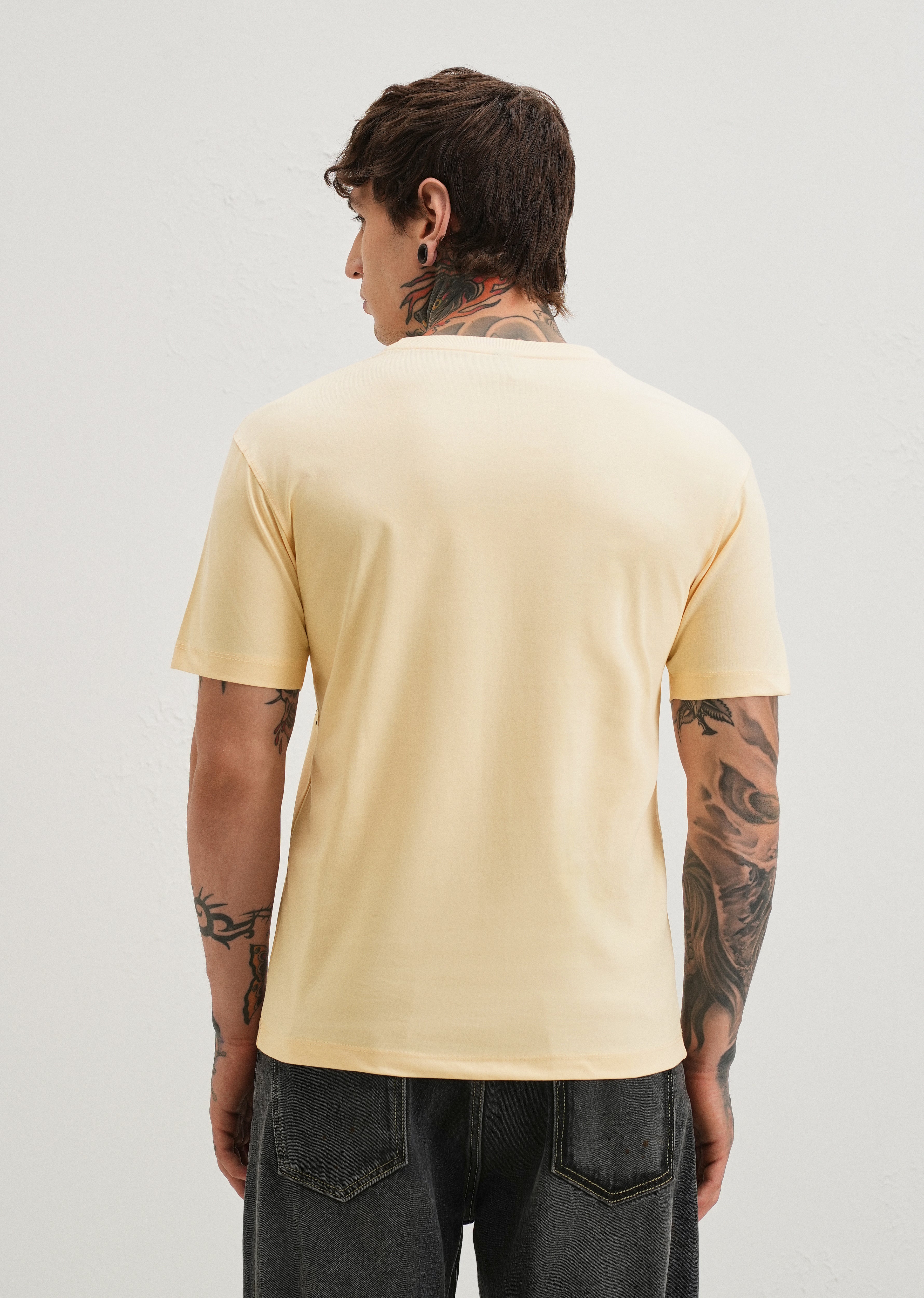 Beige Graphic Printed T-shirt