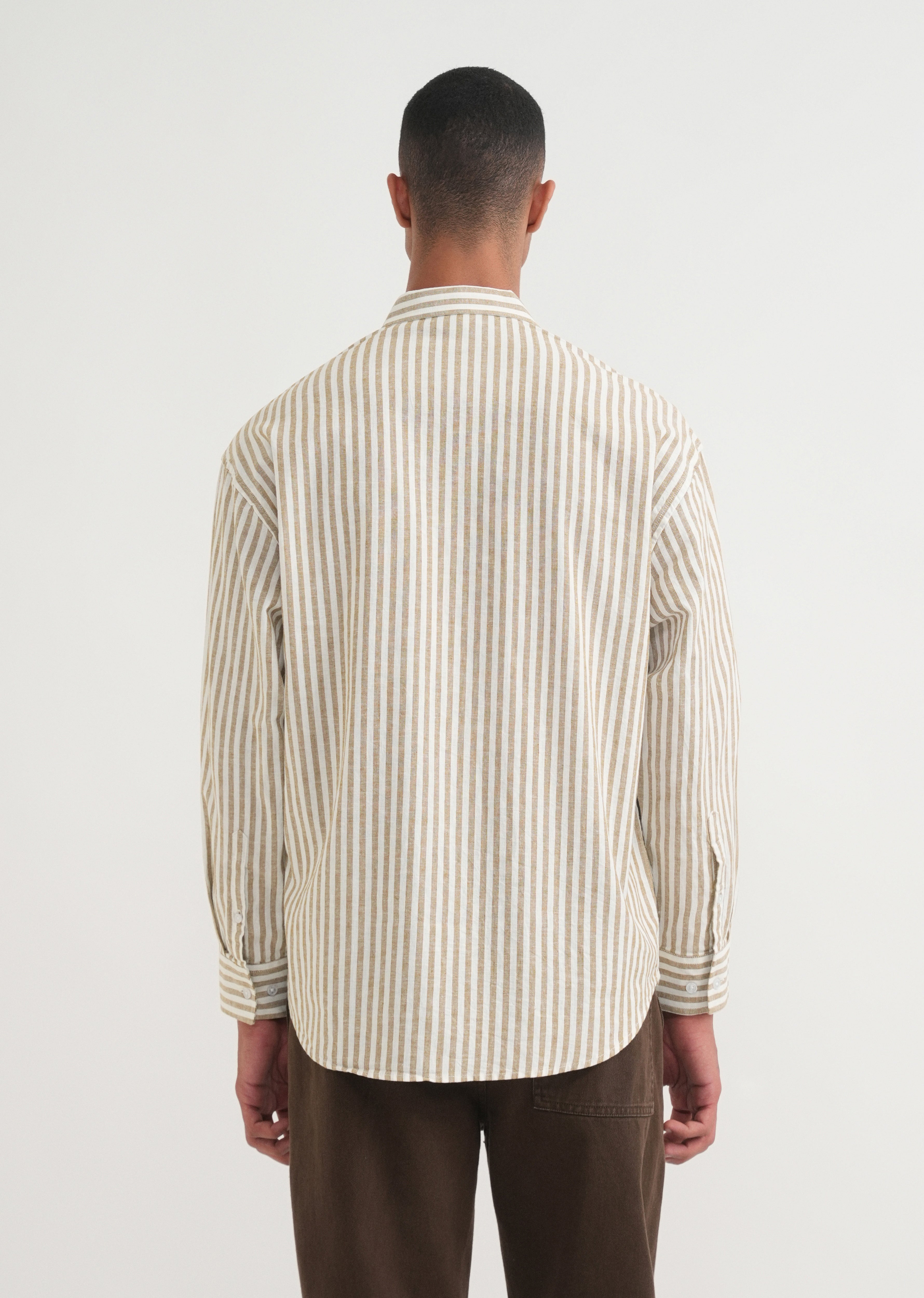 Beige Layered Look Stripe Shirt