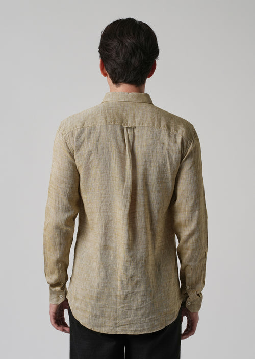 100% Pure Linen Beige Shirt