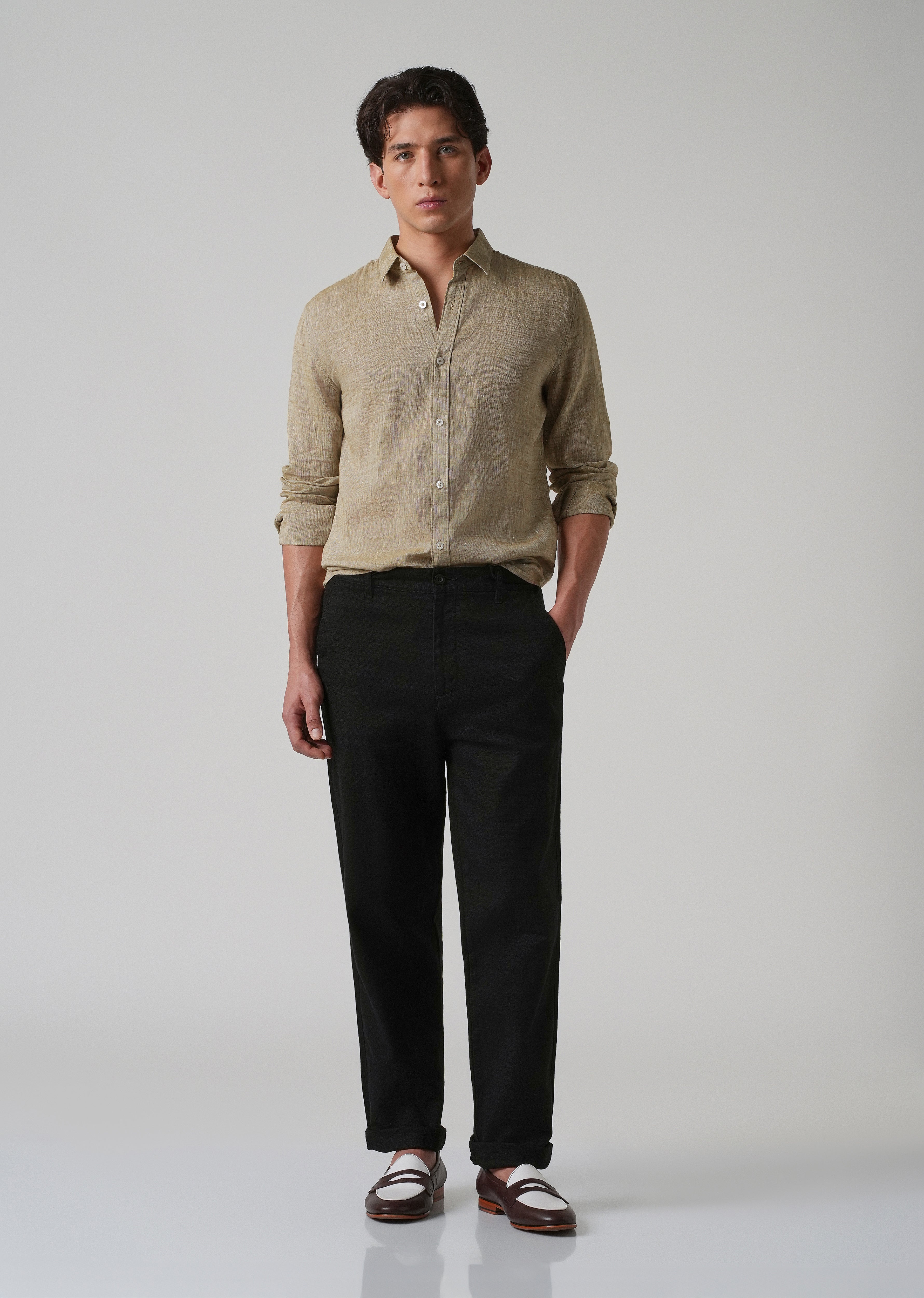 100% Pure Linen Beige Shirt