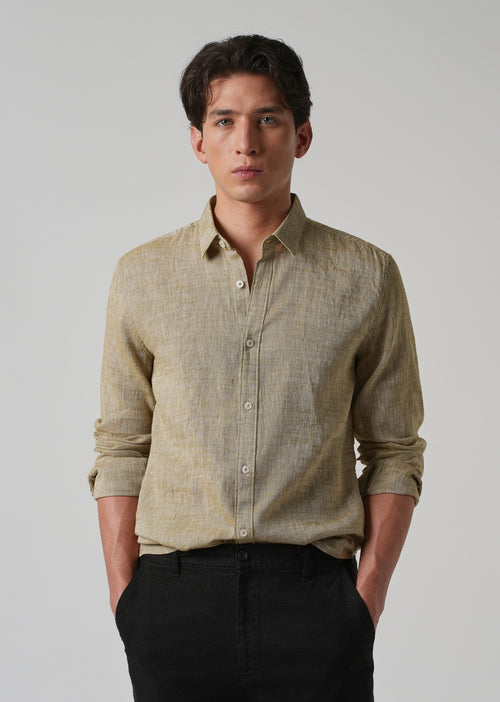 100% Pure Linen Beige Shirt