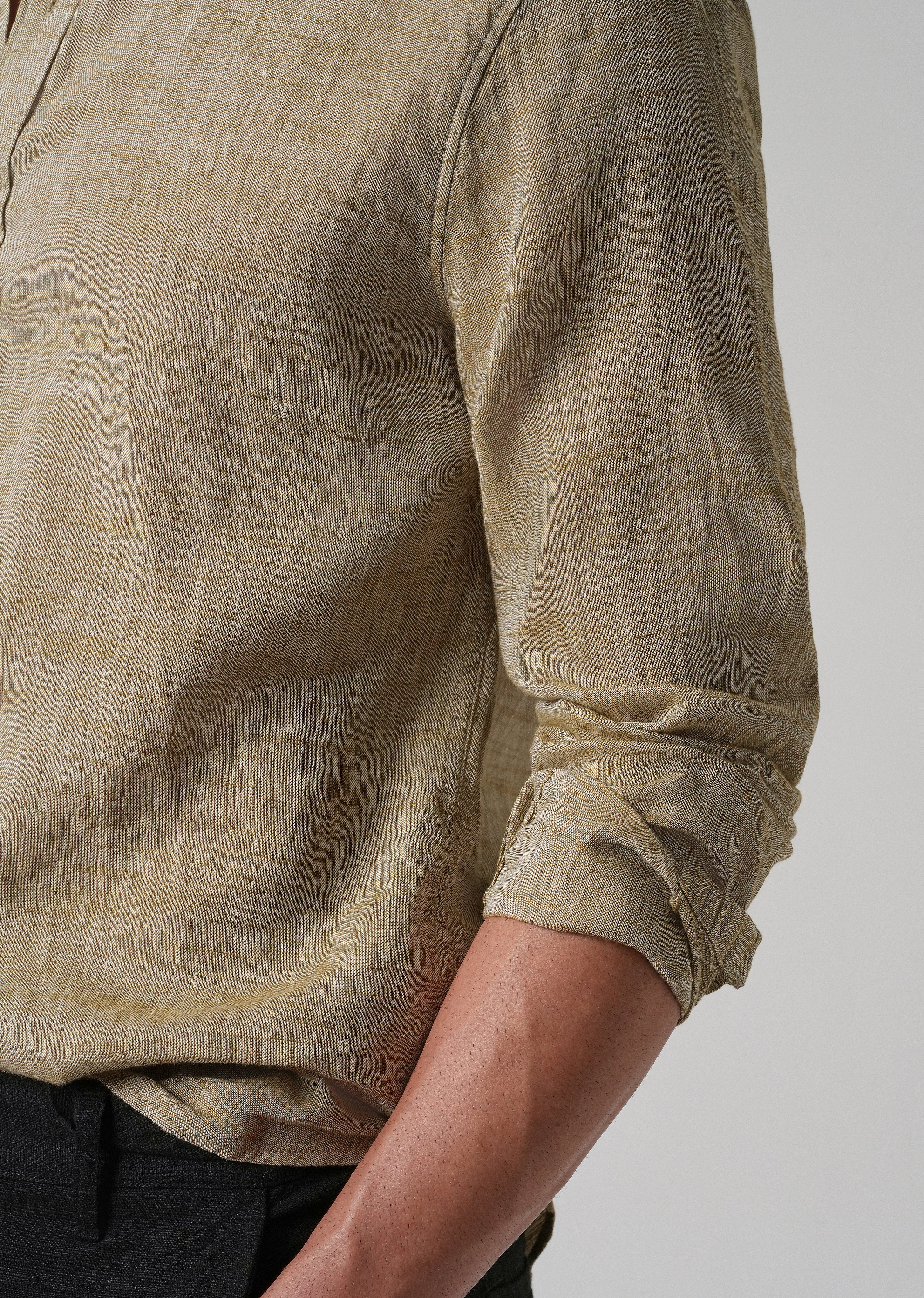 100% Pure Linen Beige Shirt