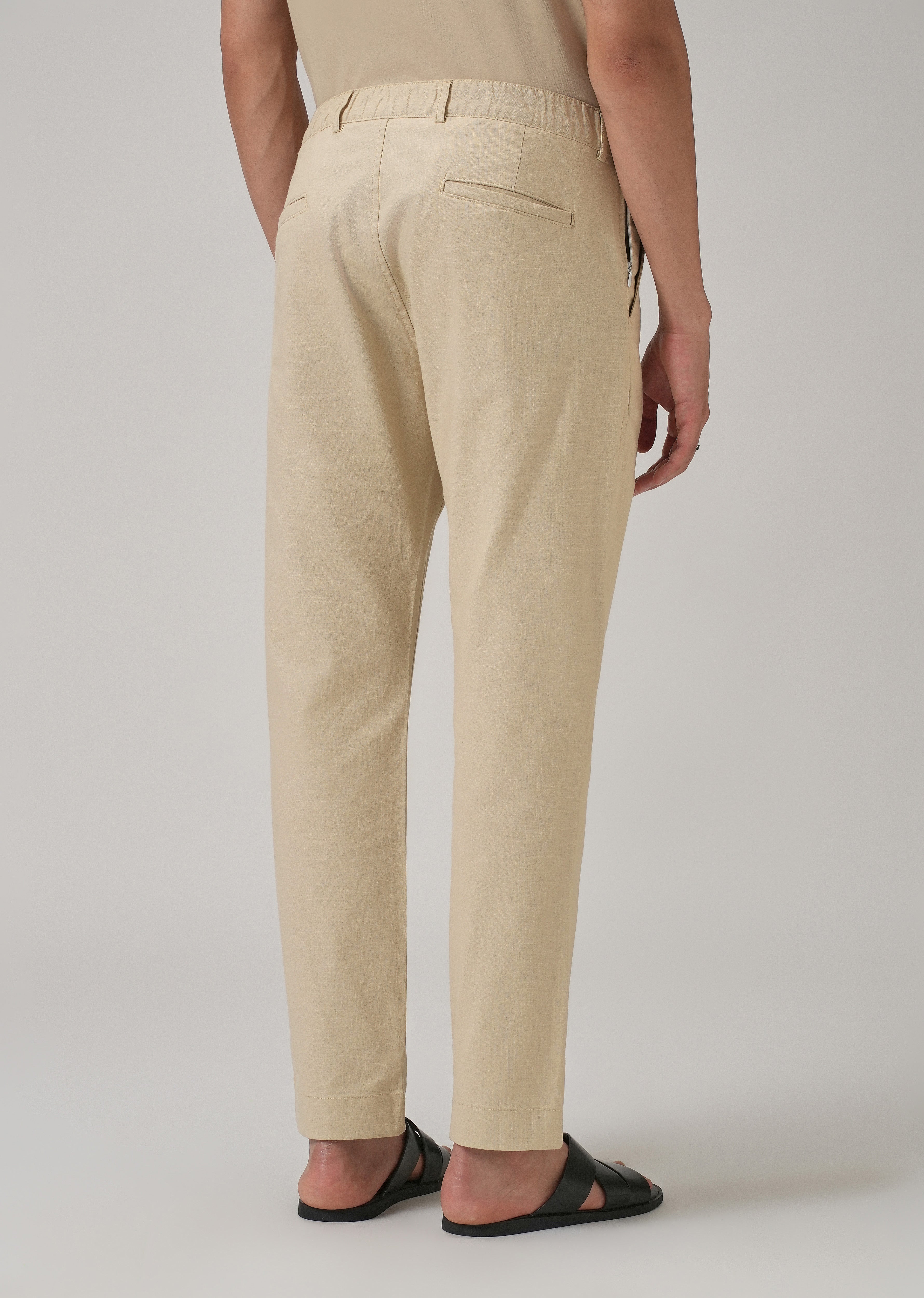 Beige Cotton Trouser