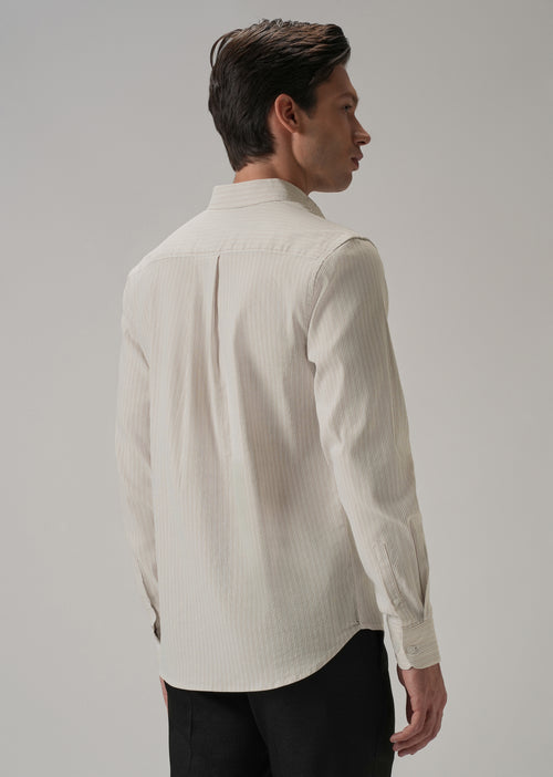 Beige Pinstripe Shirt