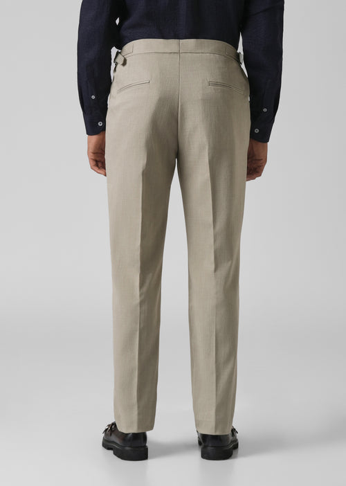 Beige Pleated Gurkha Pant