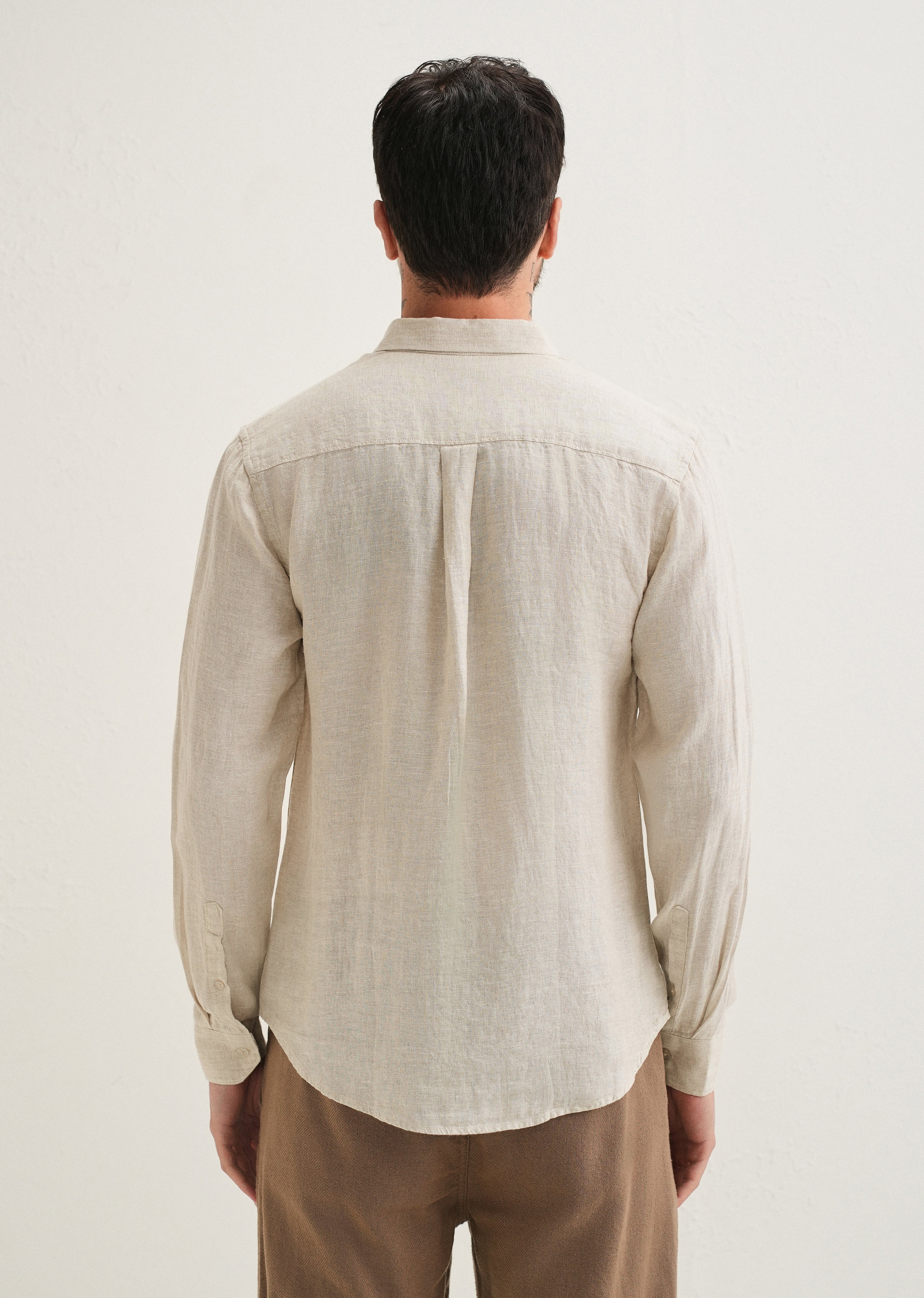 Light Beige Pure Linen Shirt