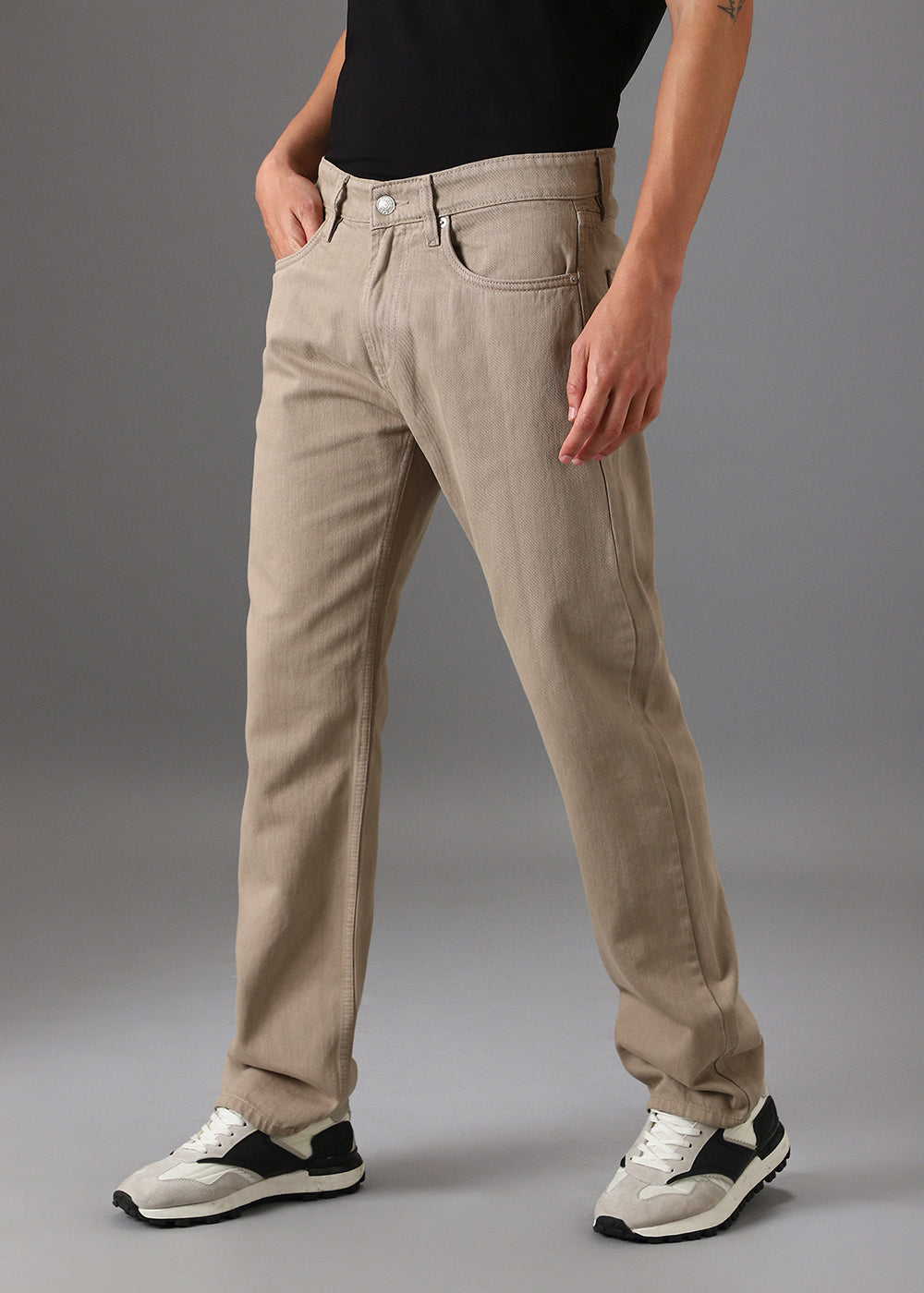 Beige Regular Fit Denim