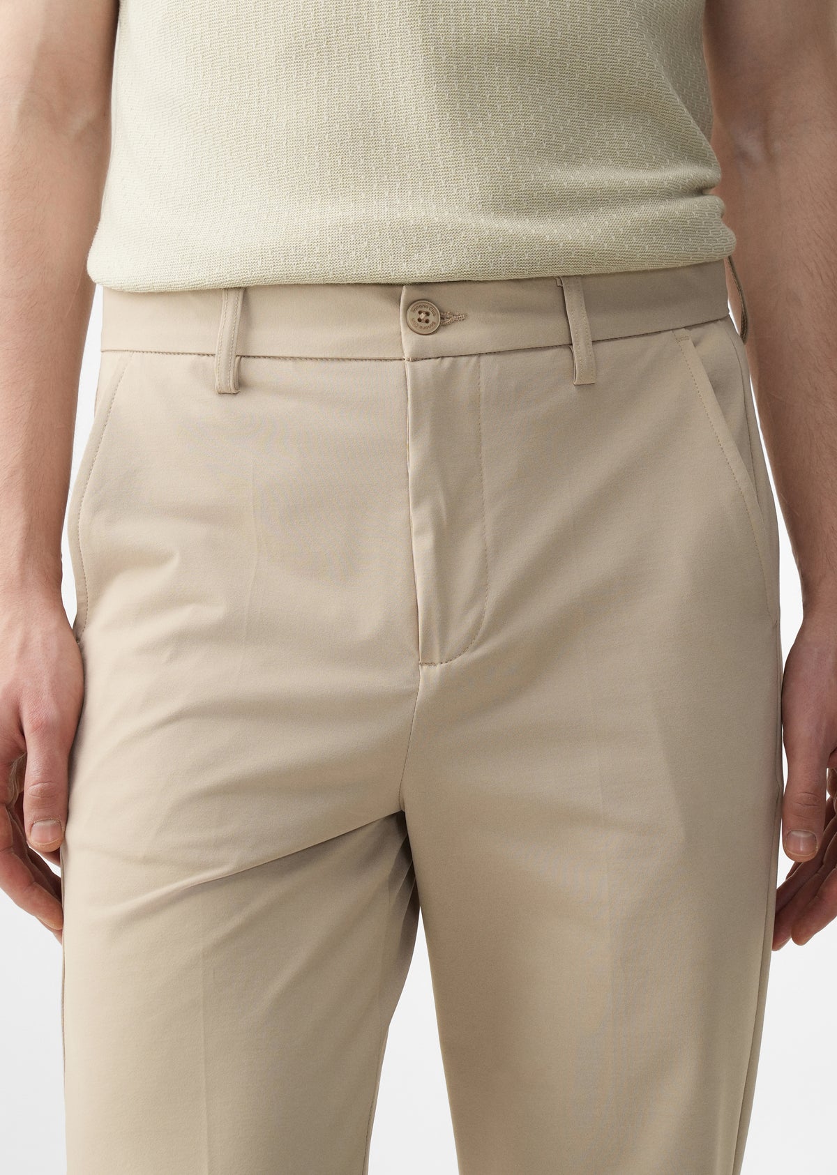 Beige Regular Fit Trouser