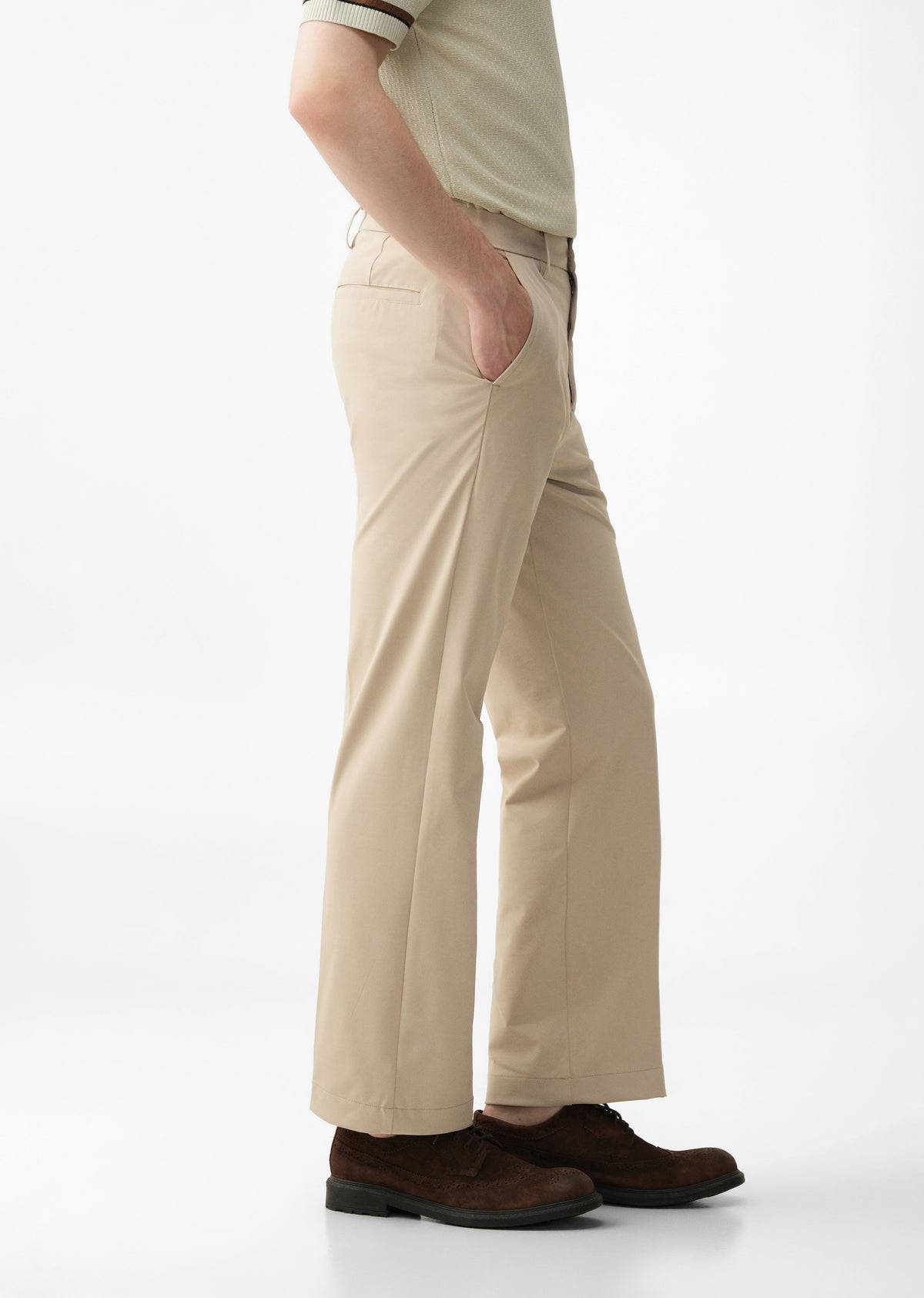Beige Regular Fit Trouser