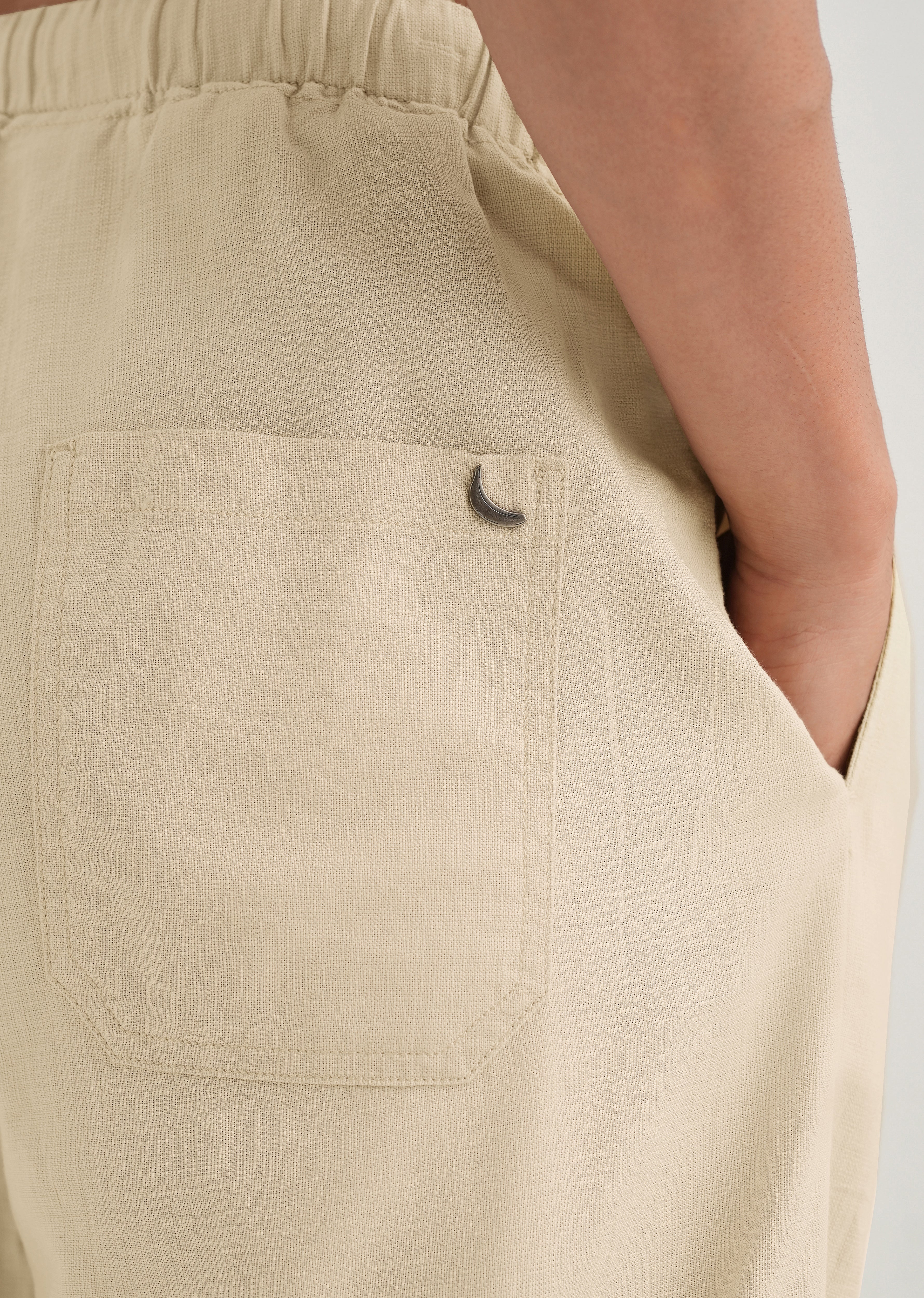 Beige Relaxed Fit Cotton Trouser