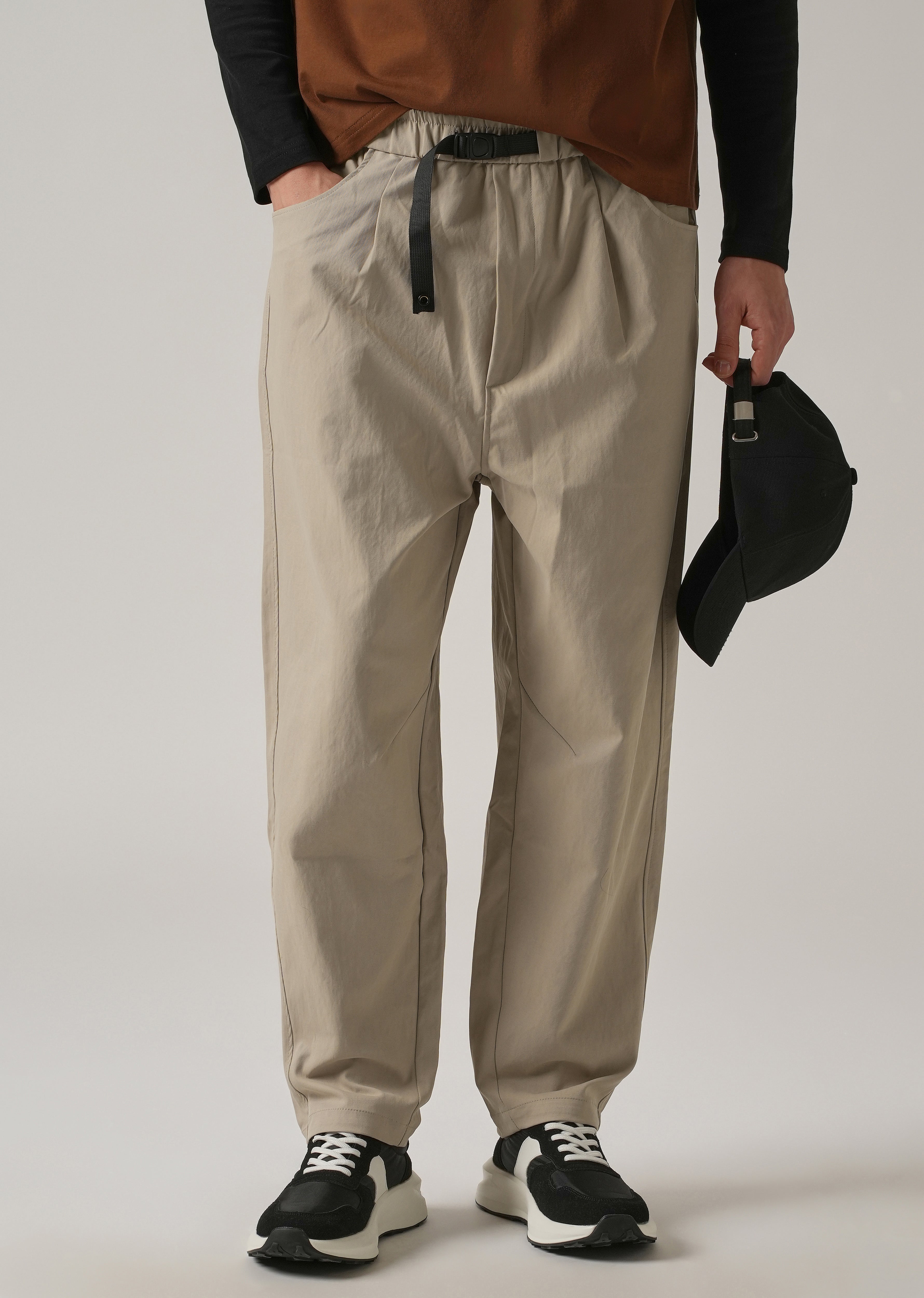 Beige Twill Relaxed Fit Pant