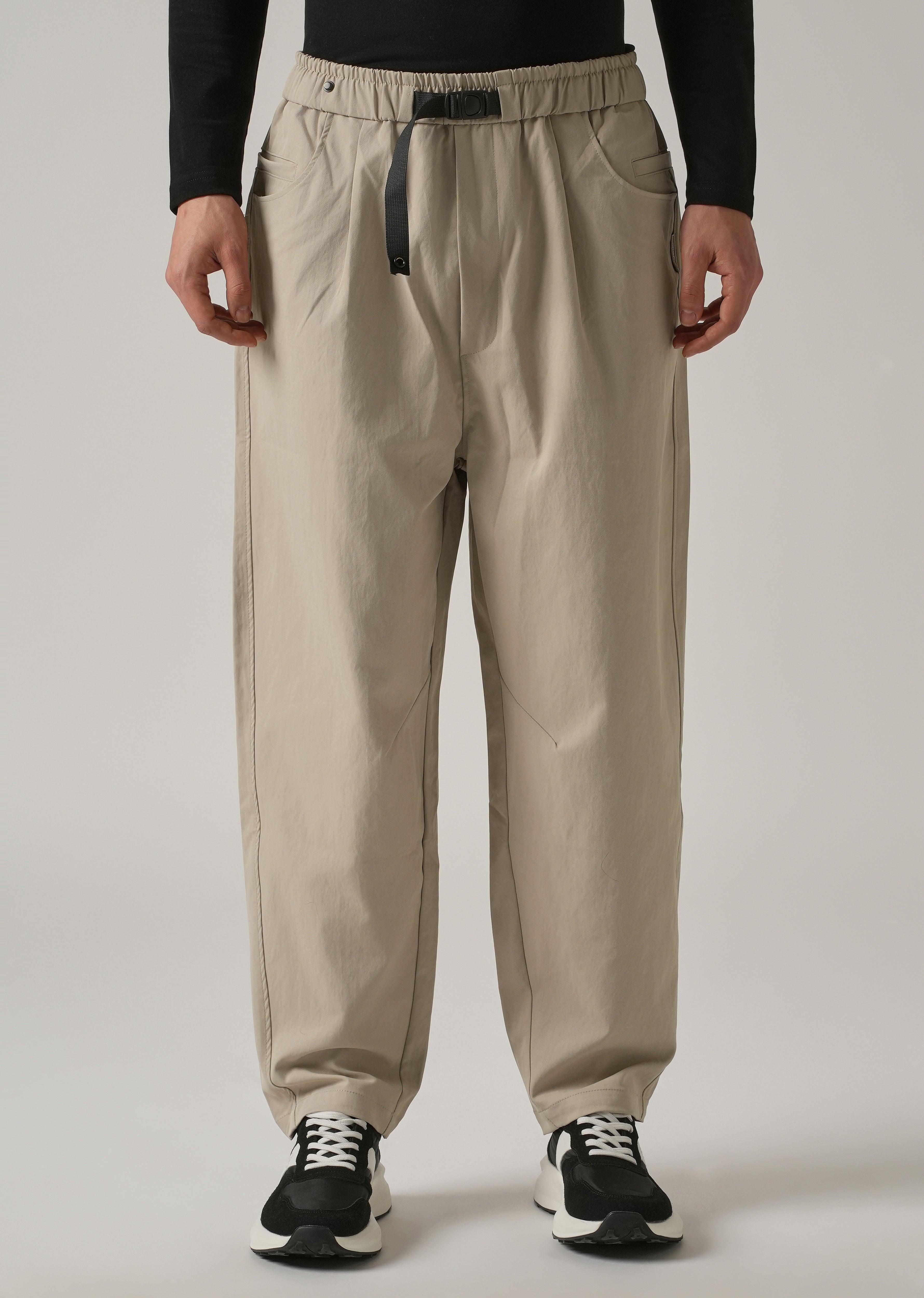 Beige Twill Relaxed Fit Pant