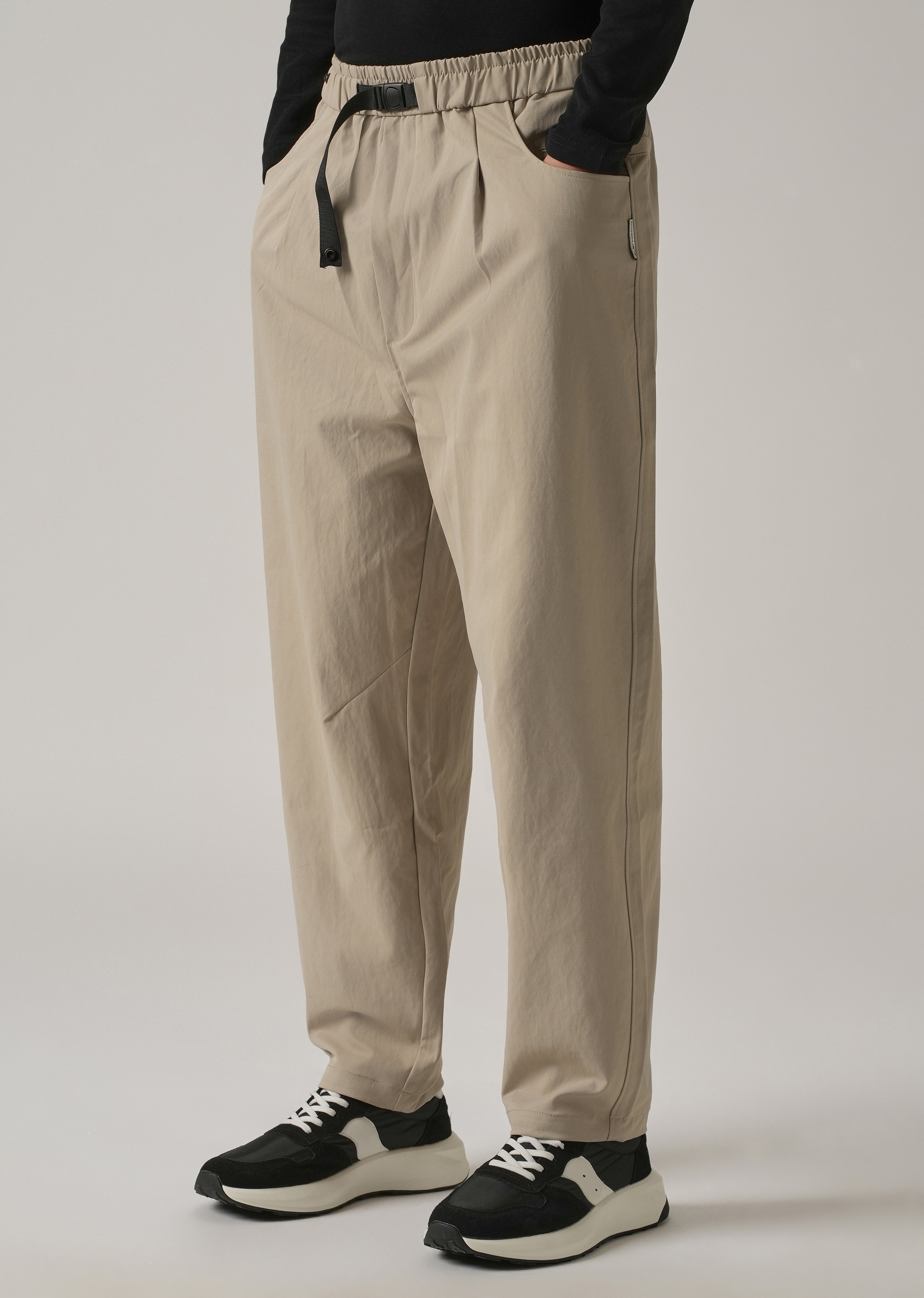 Beige Twill Relaxed Fit Pant
