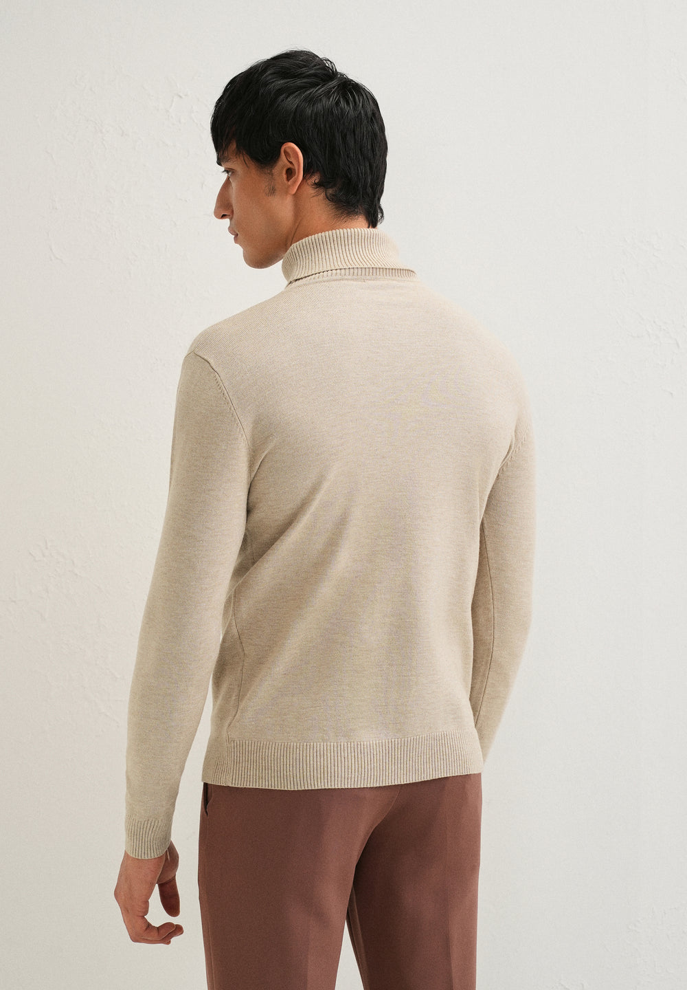 Beige Turtle-Neck Sweater