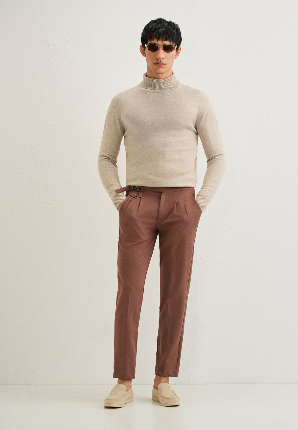 Beige Turtle-Neck Sweater