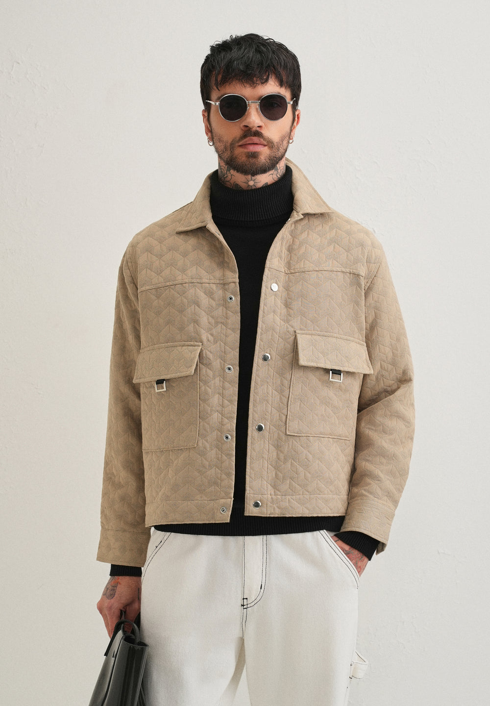 Beige Utility Shacket