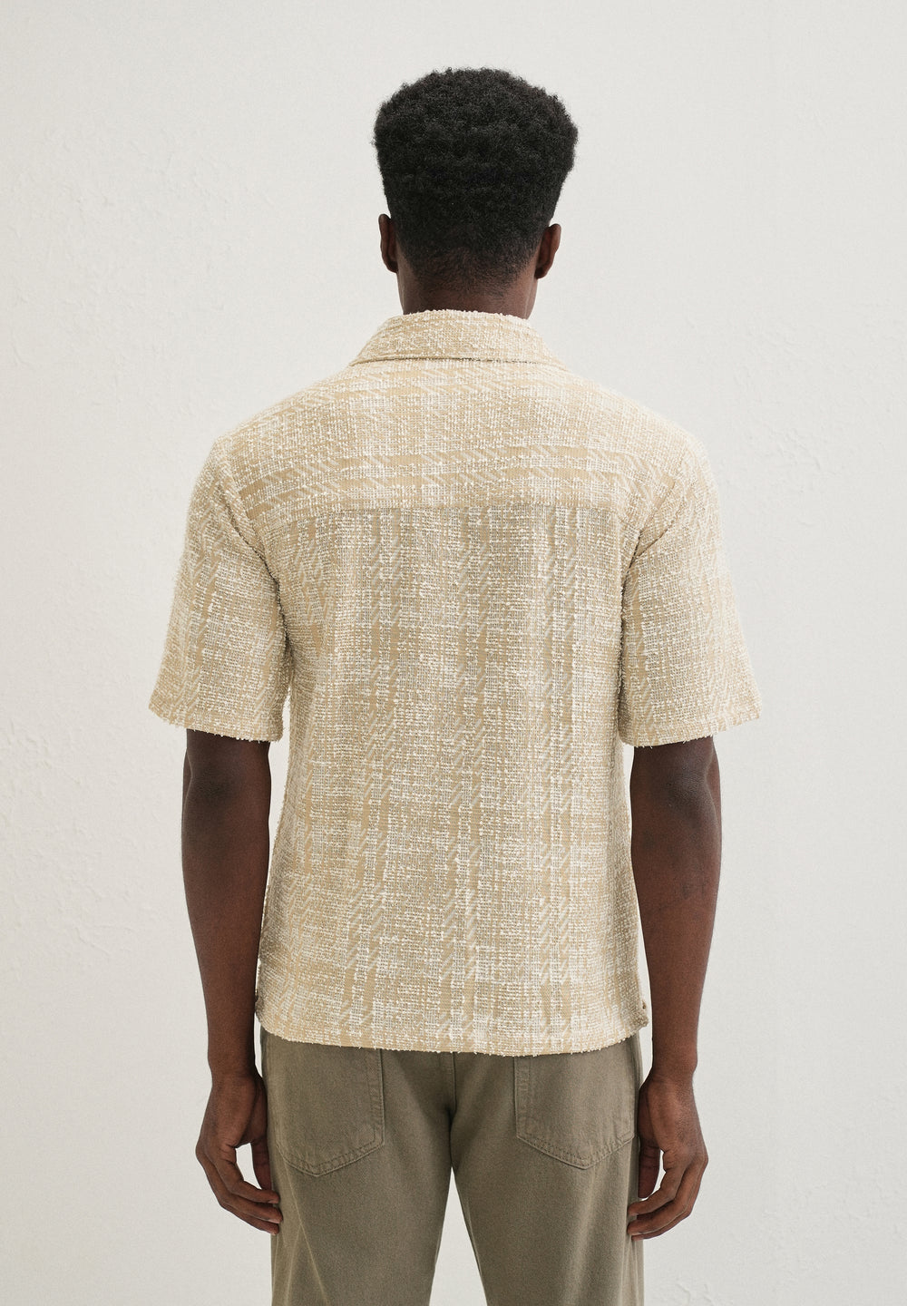 Beige Jacquard Knitted Shirt