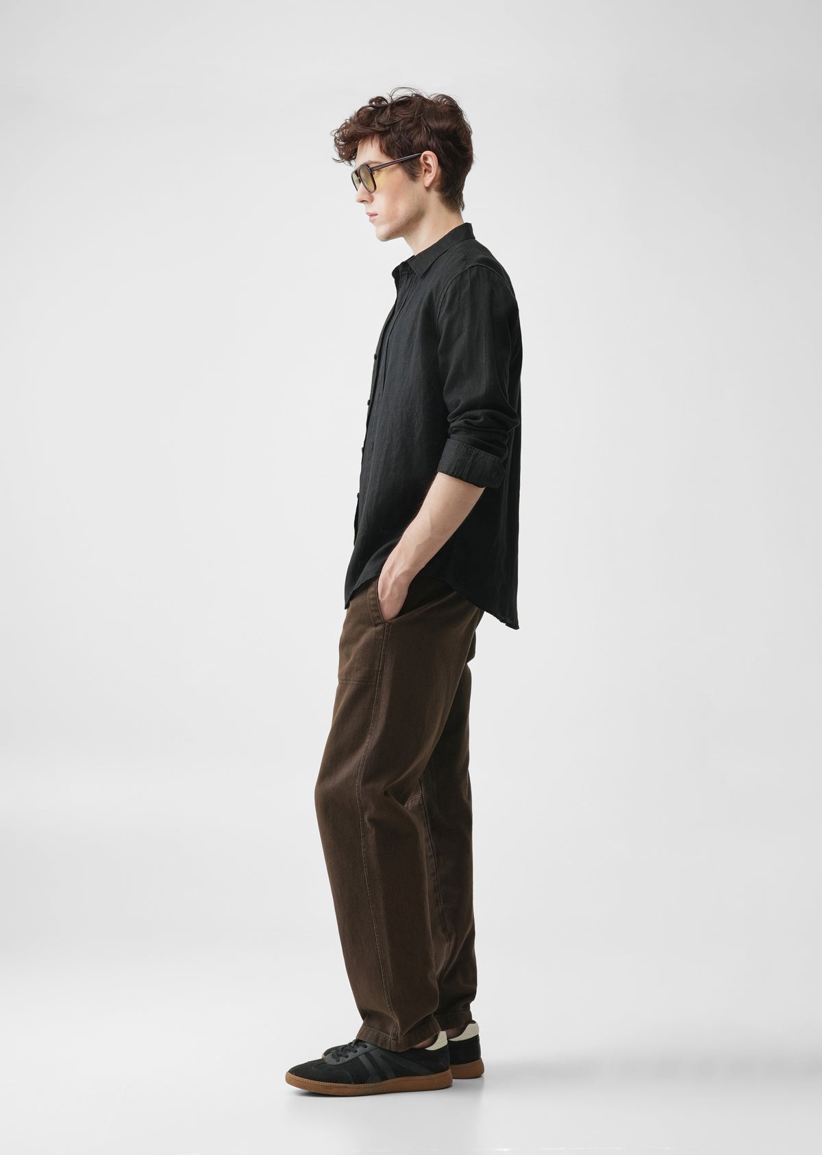 Black 100% Pure Linen Shirt