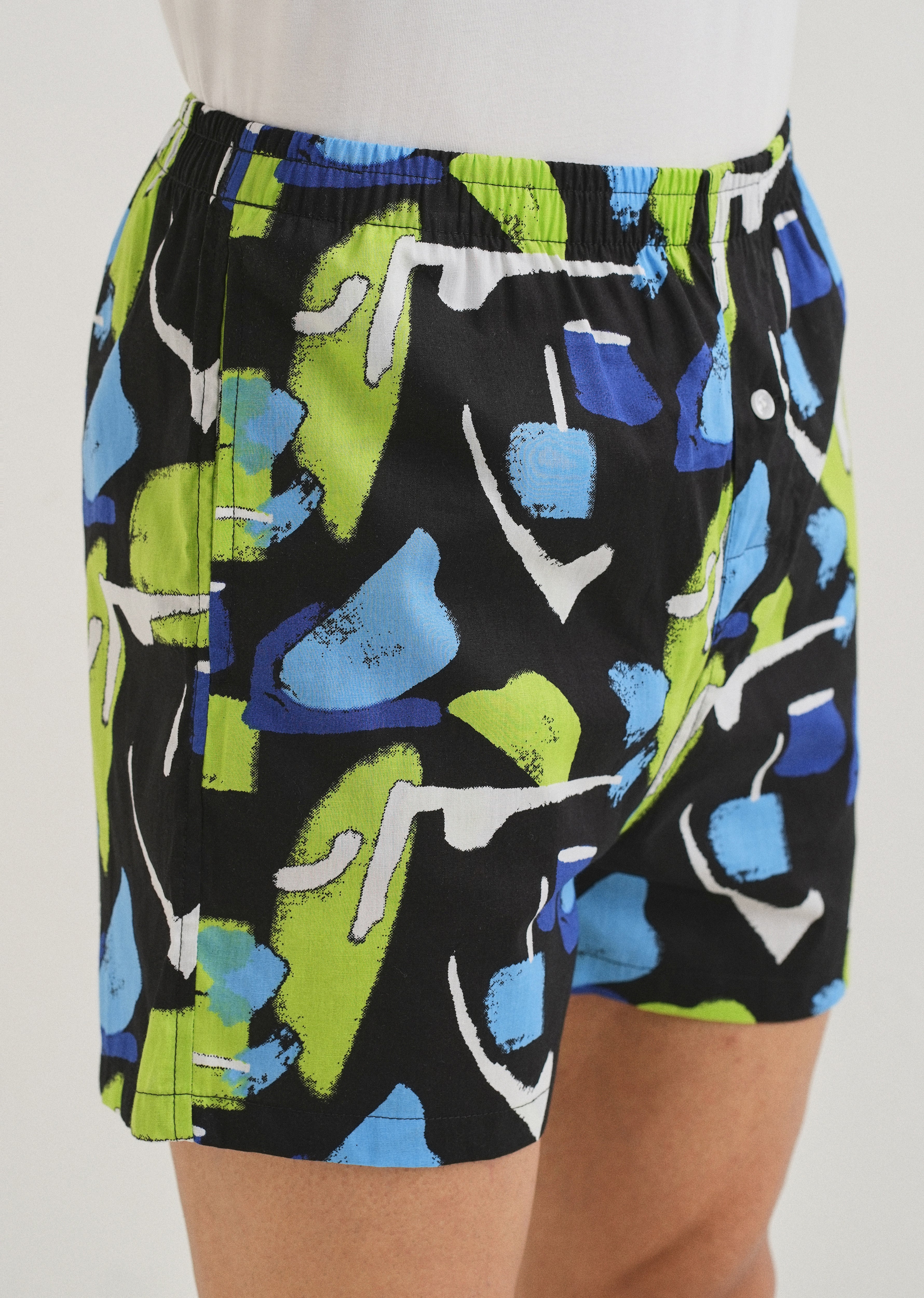 Black Abstract Colour Printed Boxer