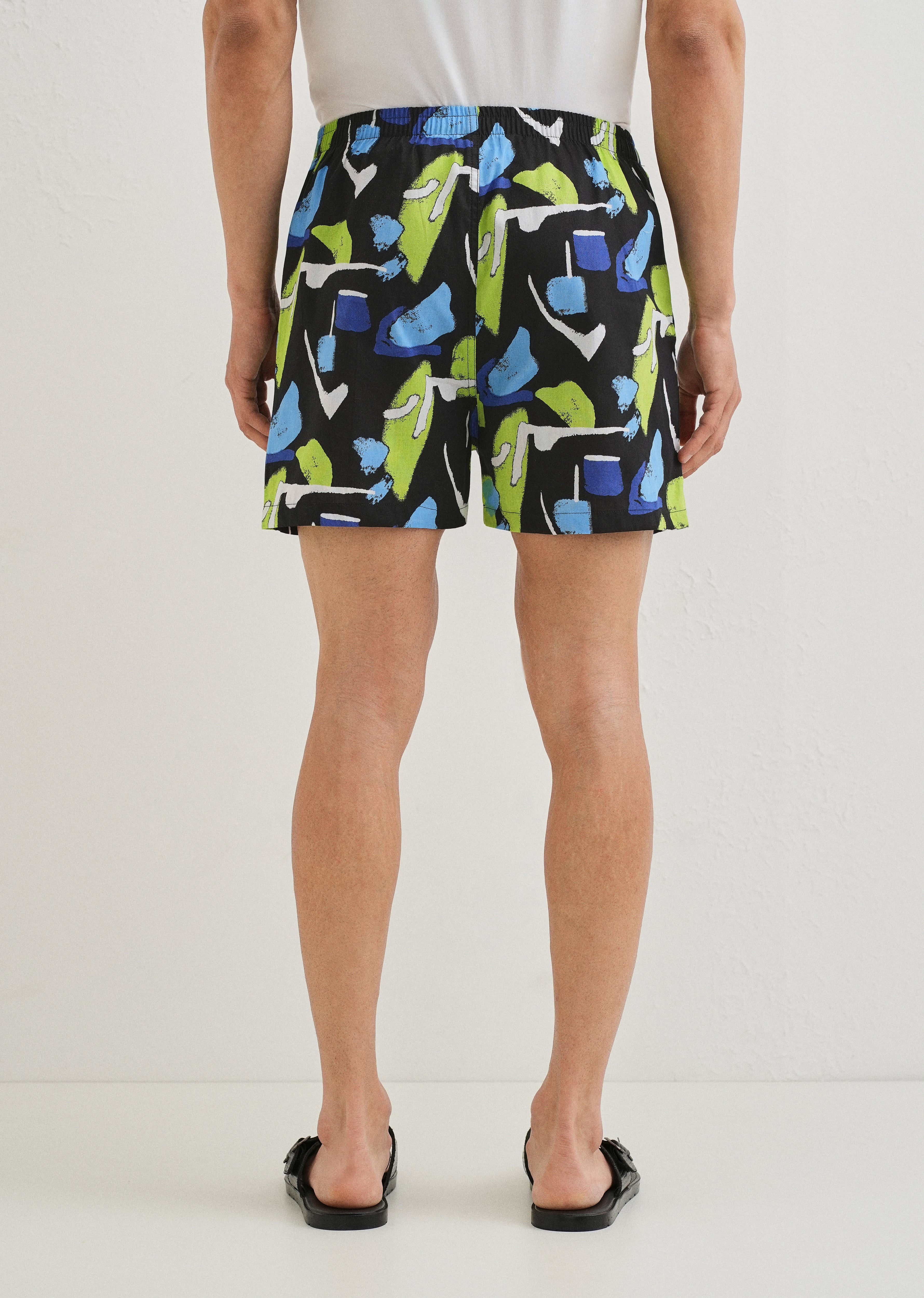 Black Abstract Colour Printed Boxer