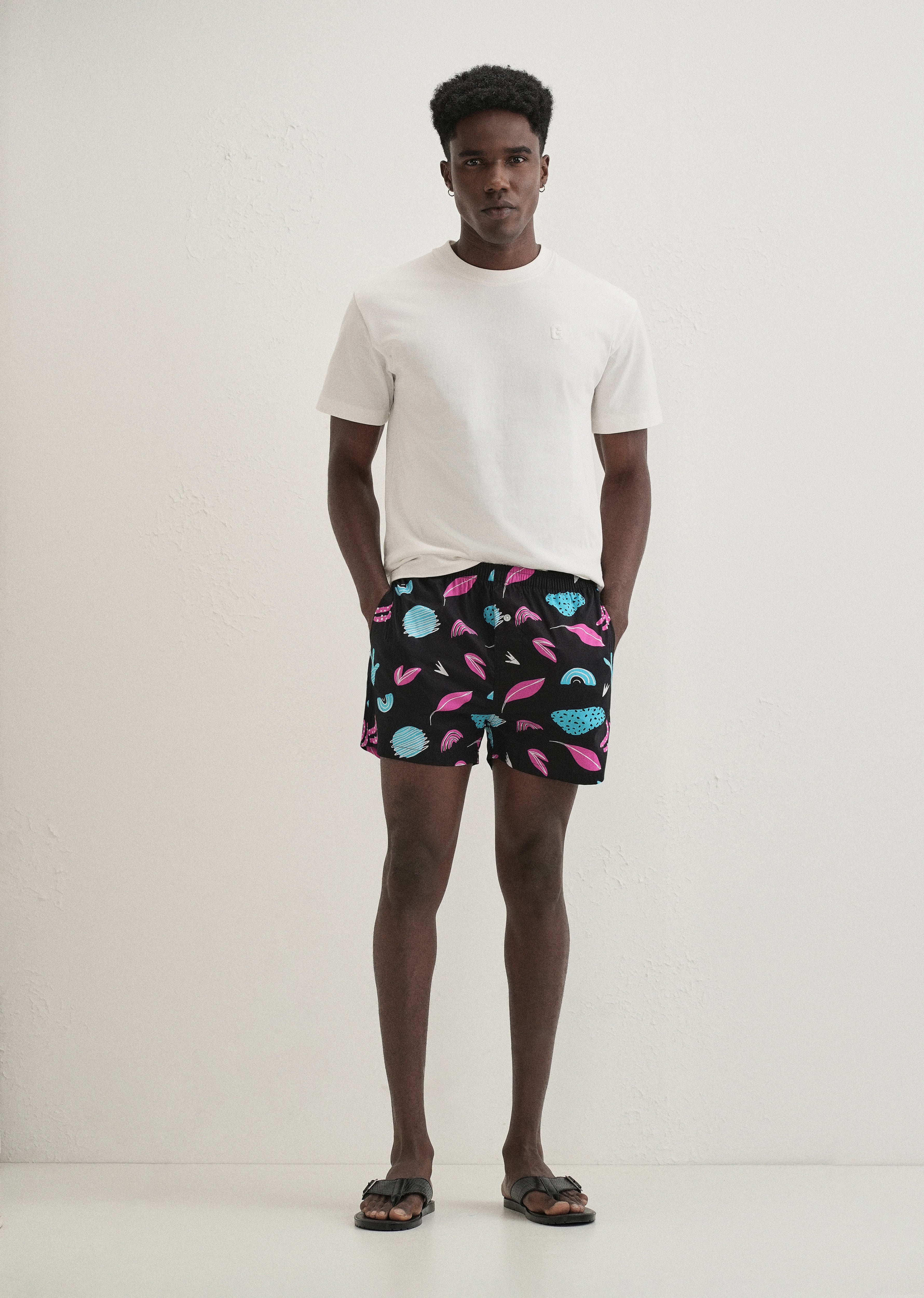 Black Abstract Printed Boxer