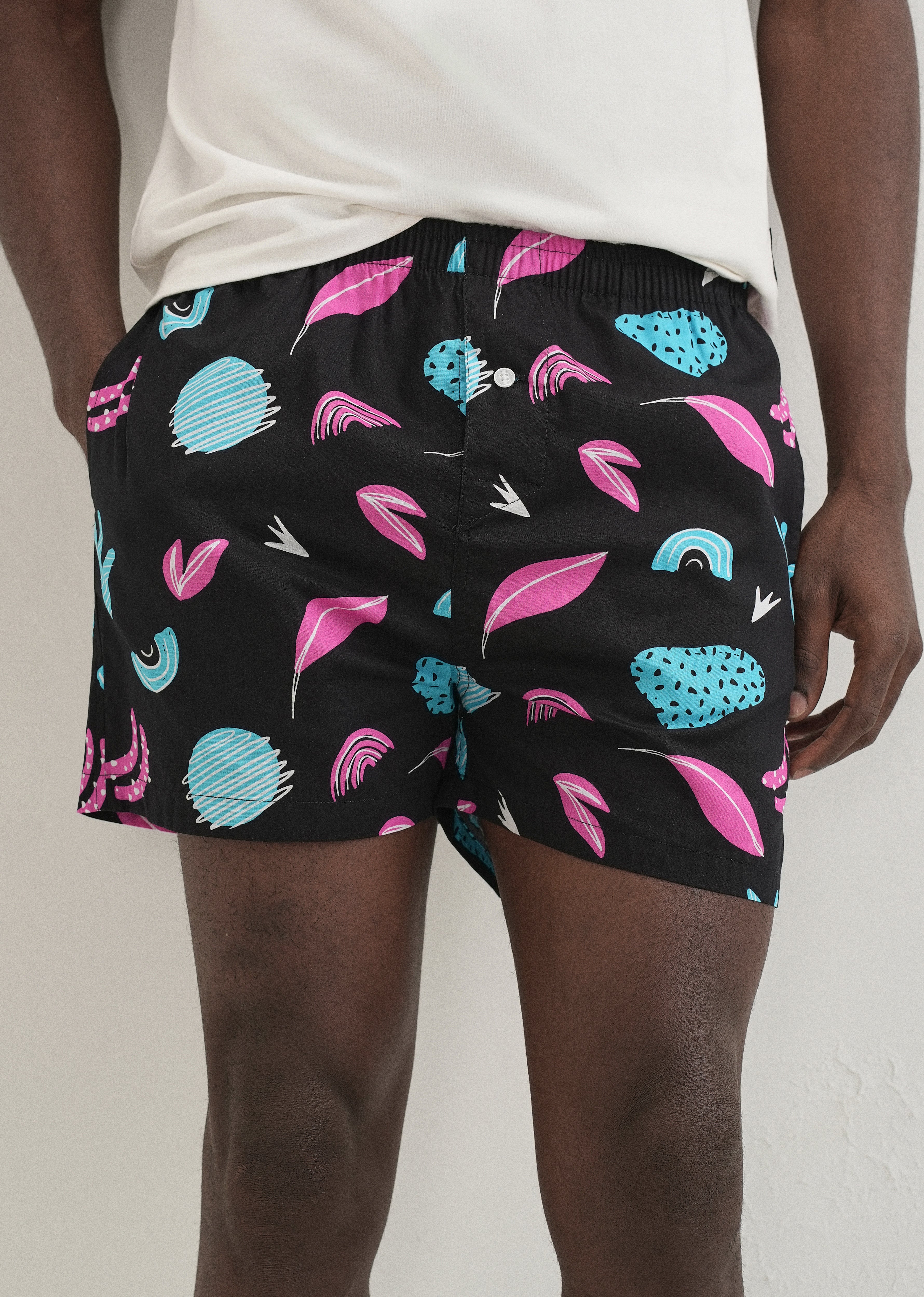 Black Abstract Printed Boxer