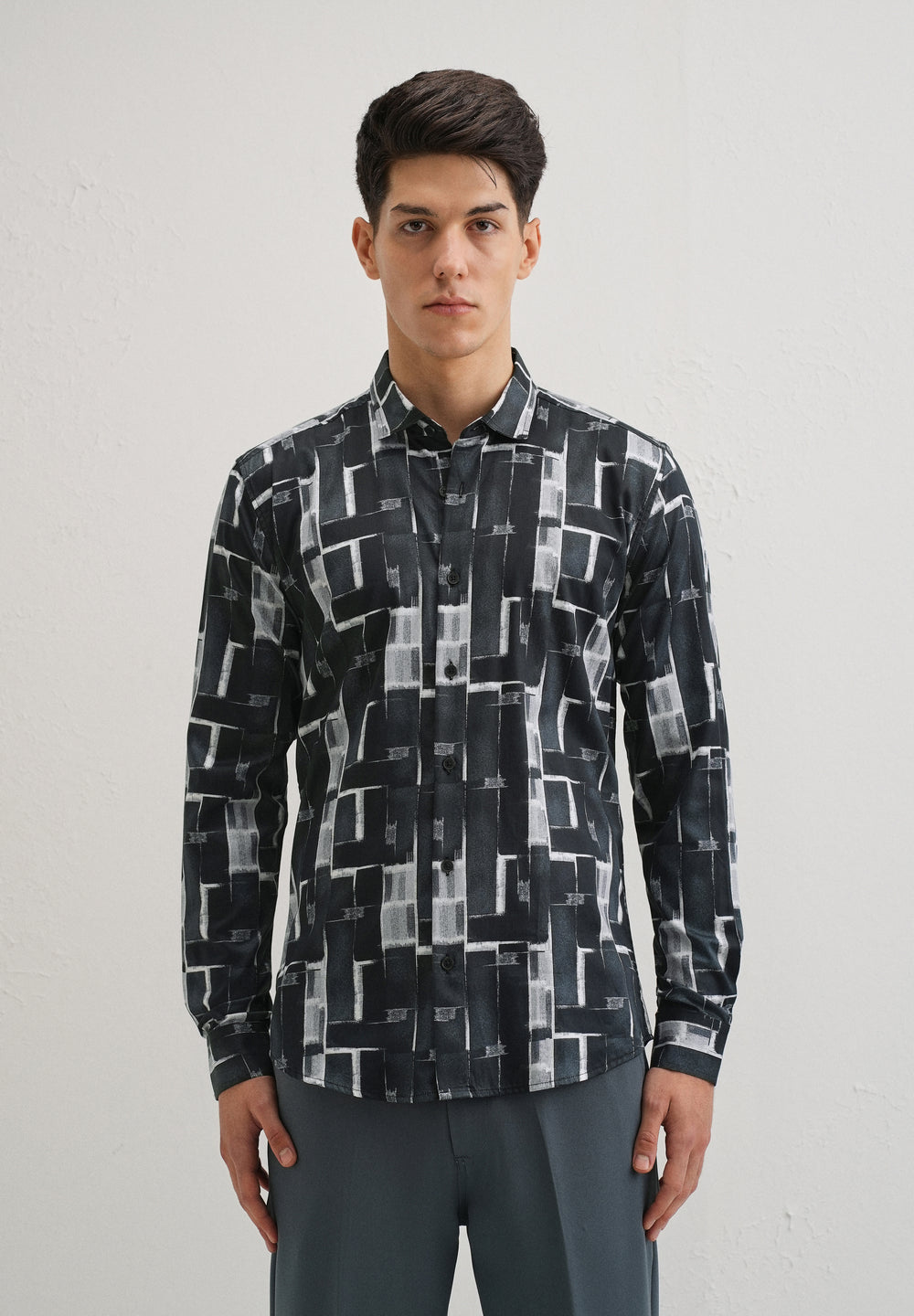 Black Abstractox Printed shirt