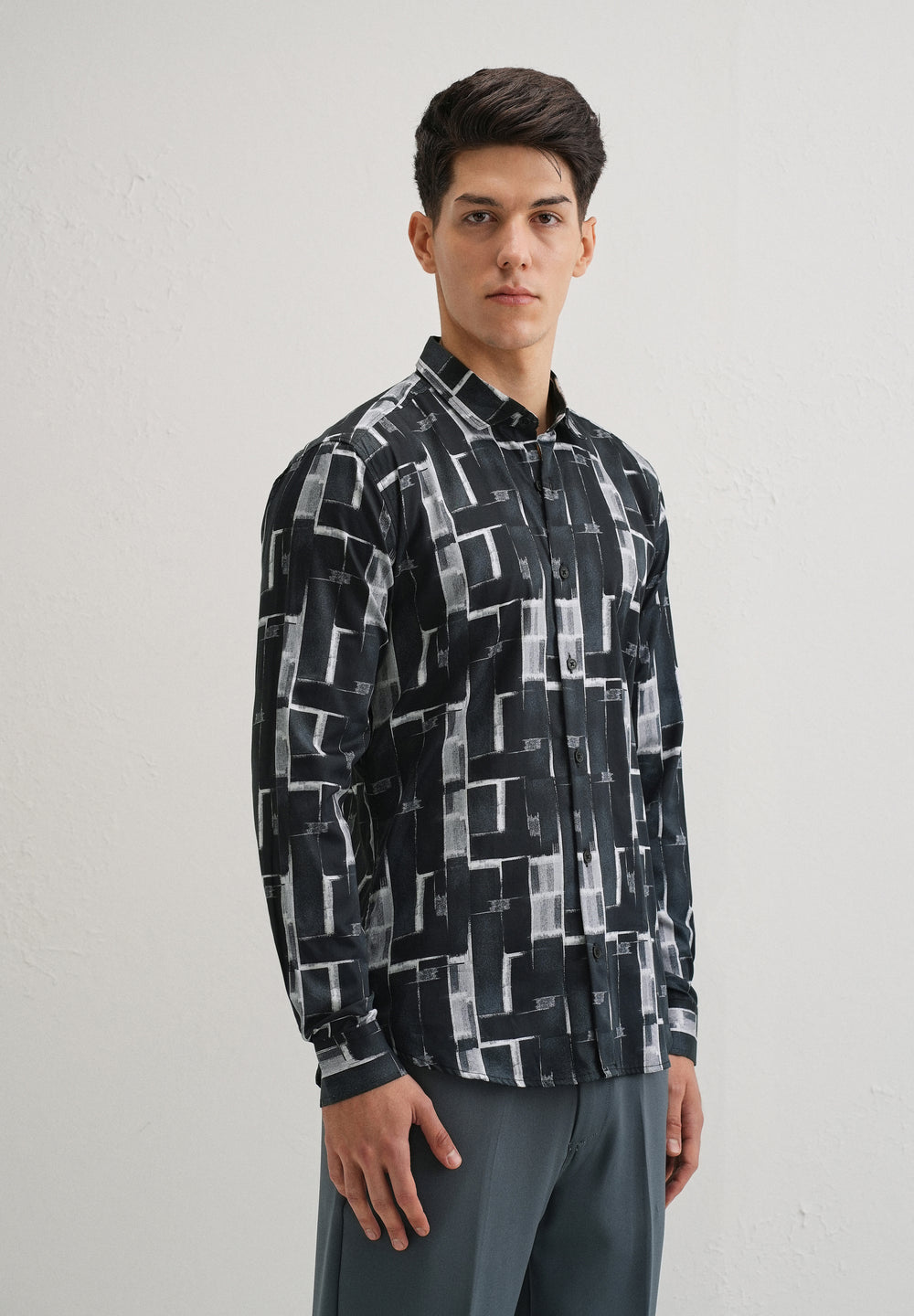 Black Abstractox Printed shirt