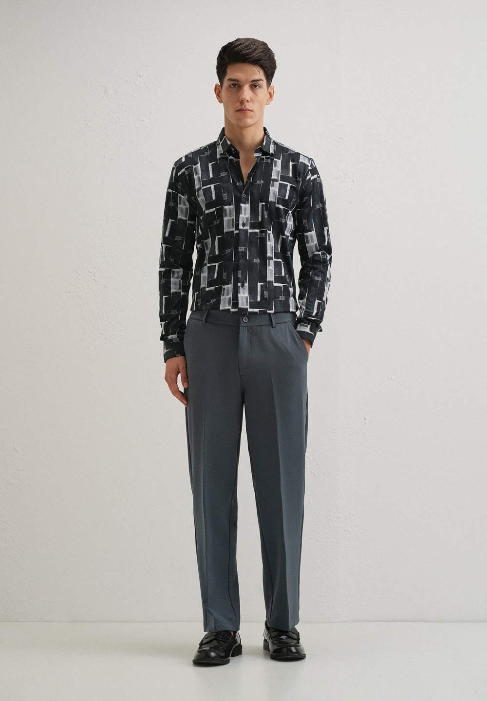 Black Abstractox Printed shirt