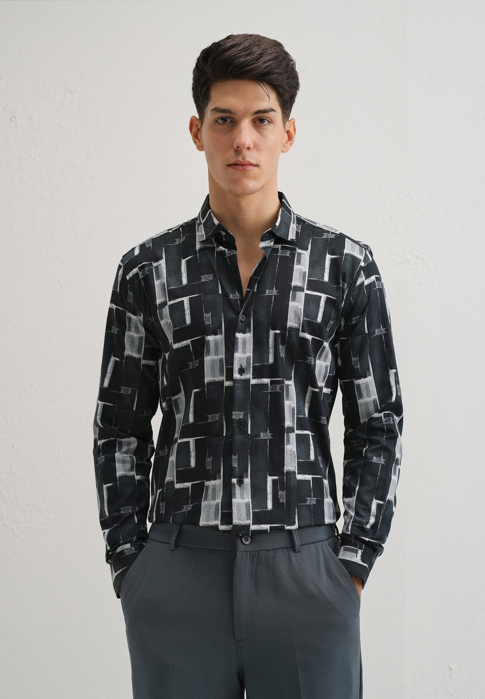 Black Abstractox Printed shirt