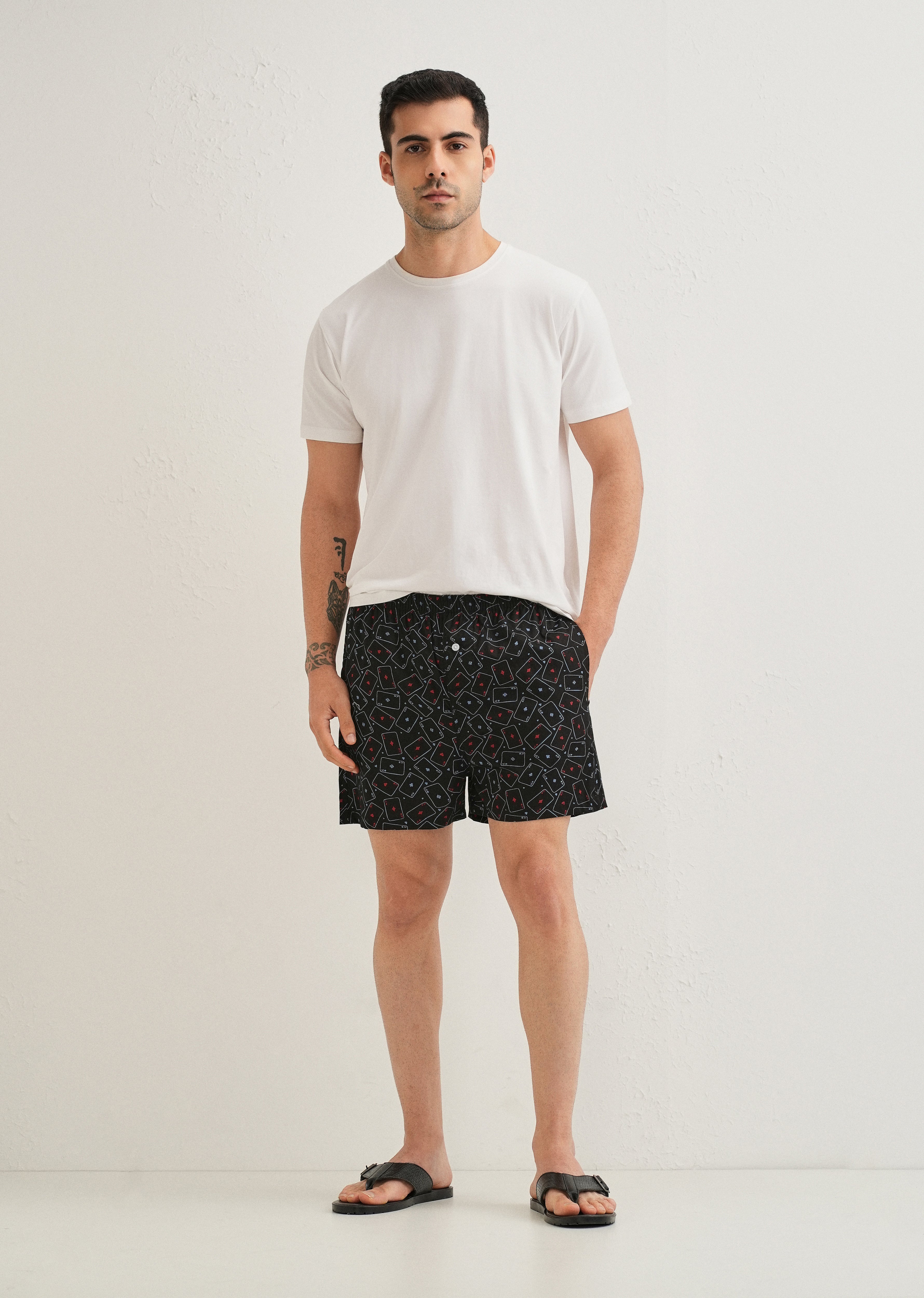 Black Ace Card Printed Boxer