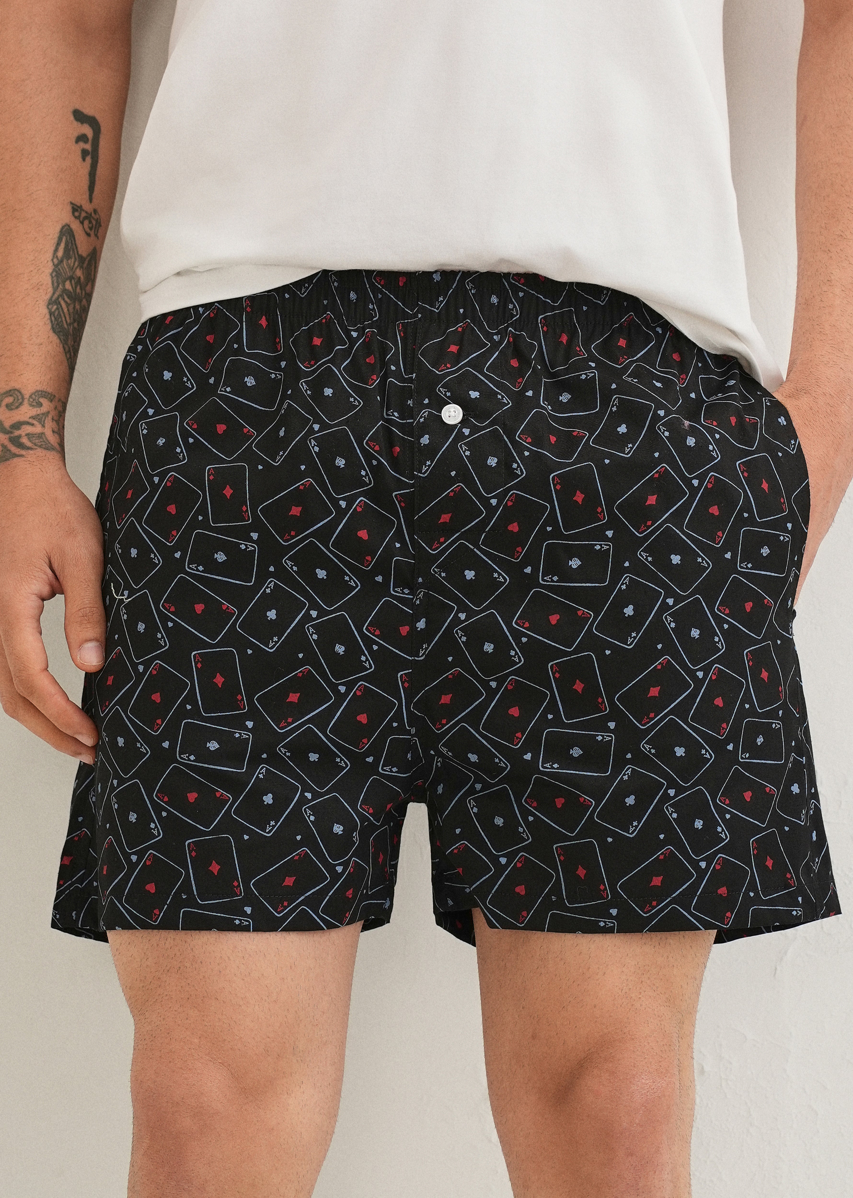Black Ace Card Printed Boxer