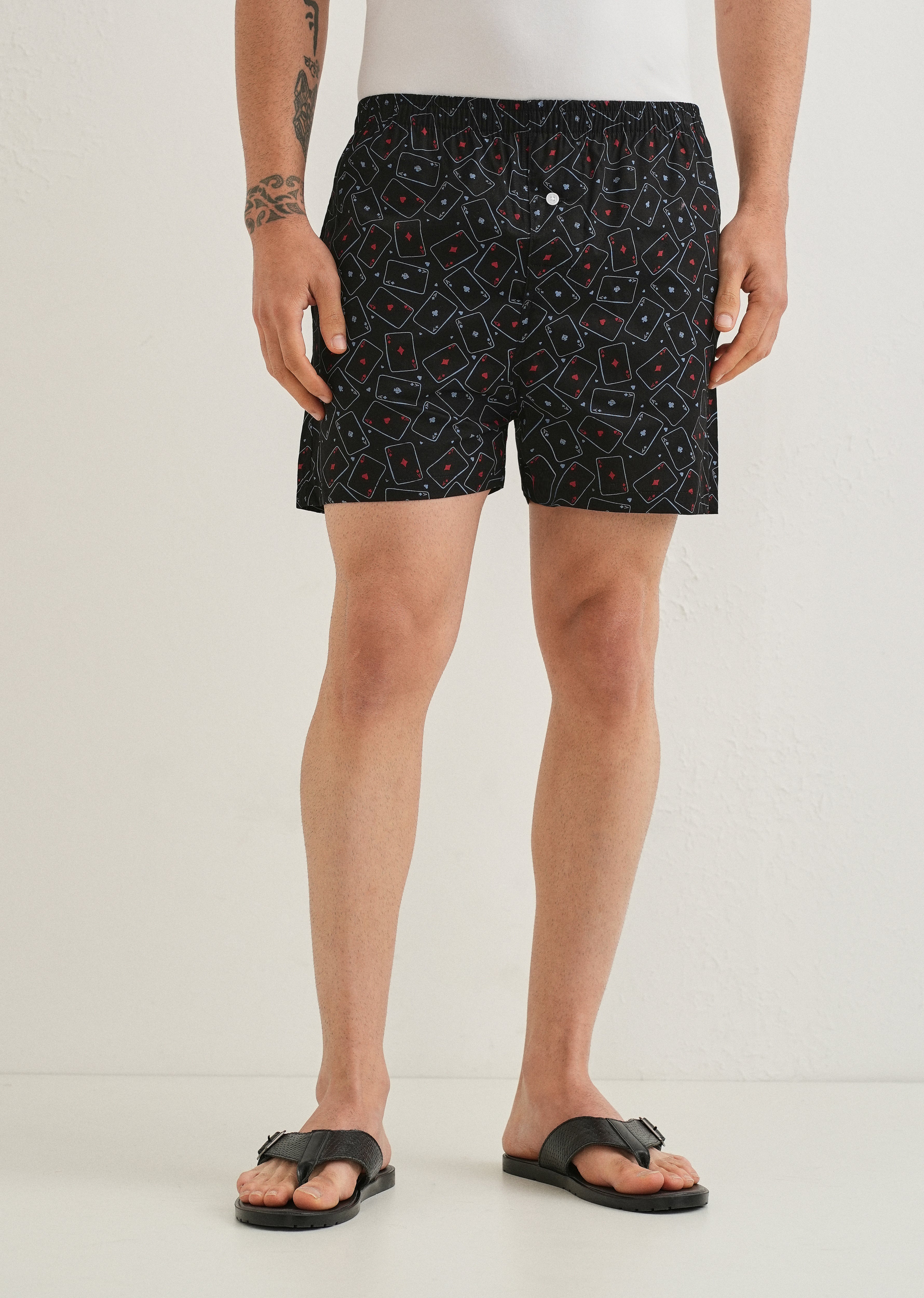 Black Ace Card Printed Boxer