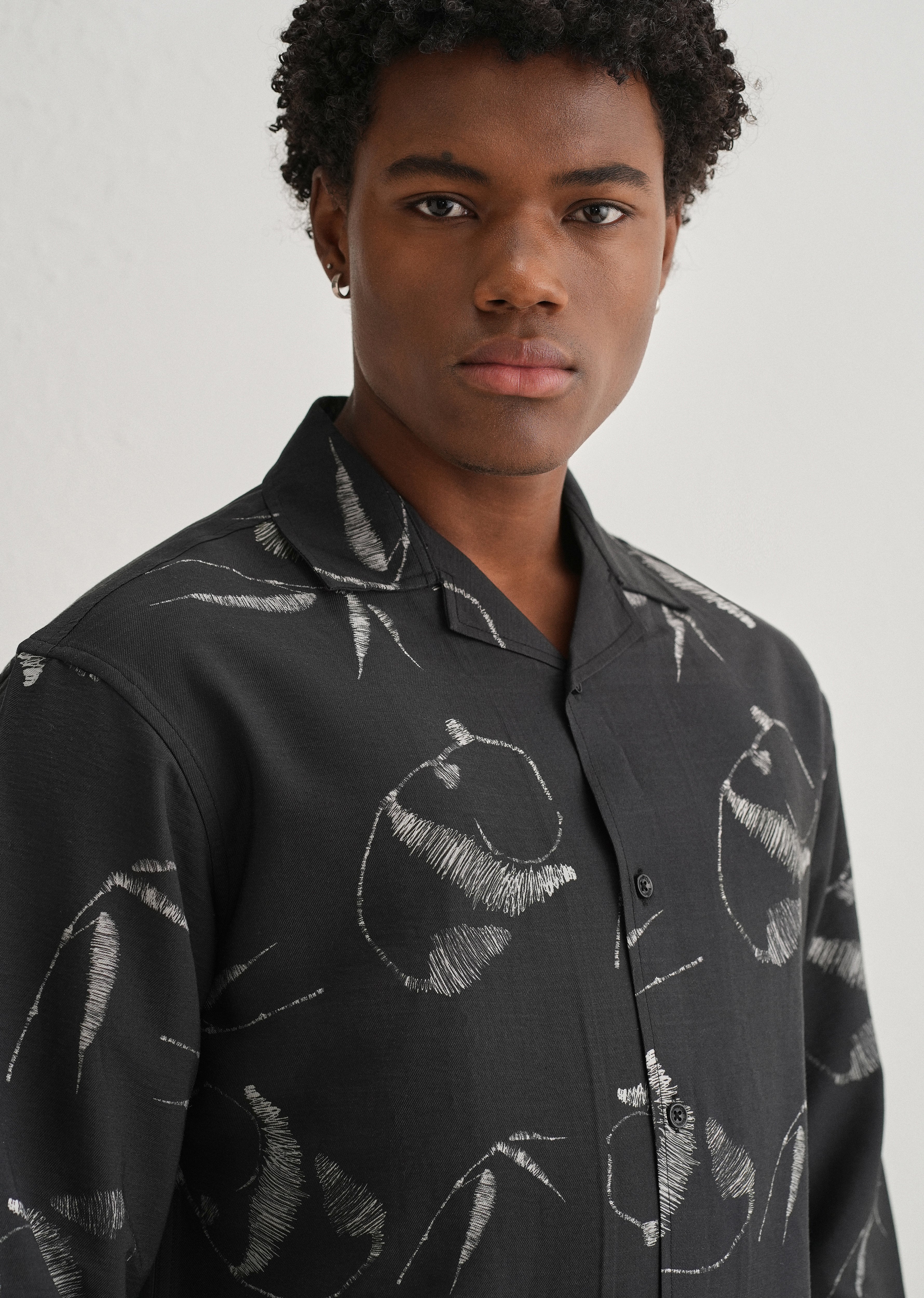 Black Artistic Printed Shirt
