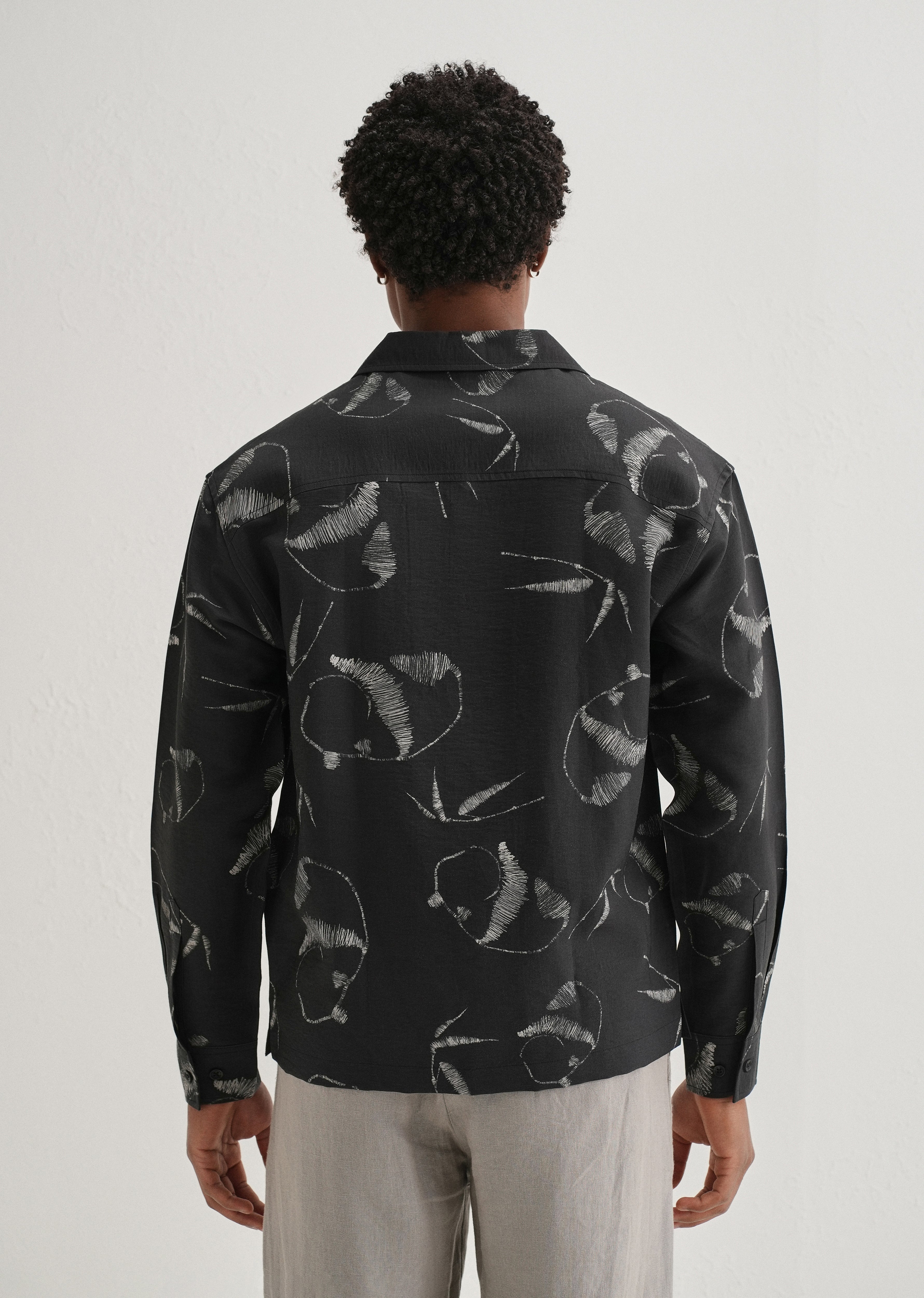 Black Artistic Printed Shirt