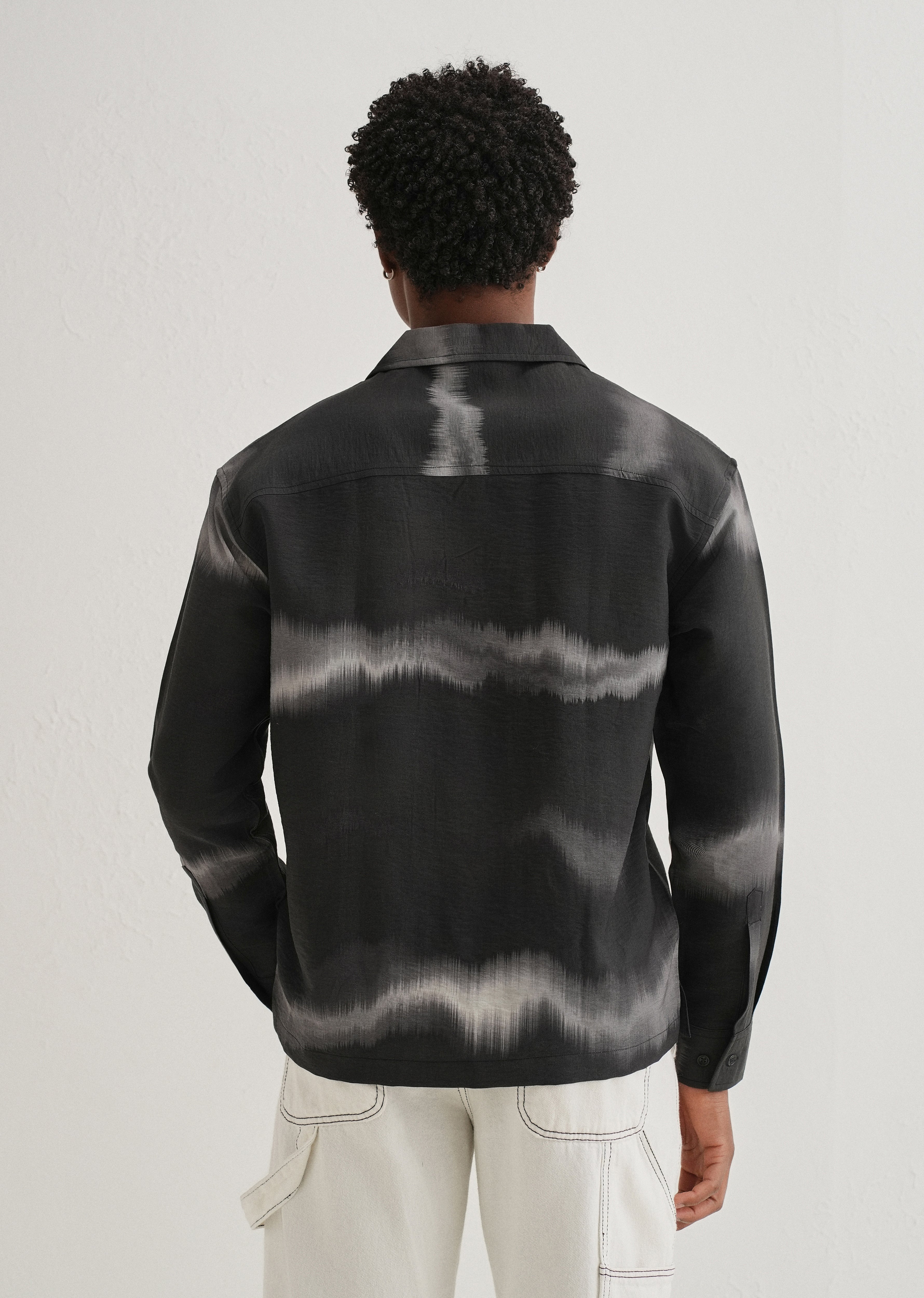 Black Ash Wave Printed Shirt