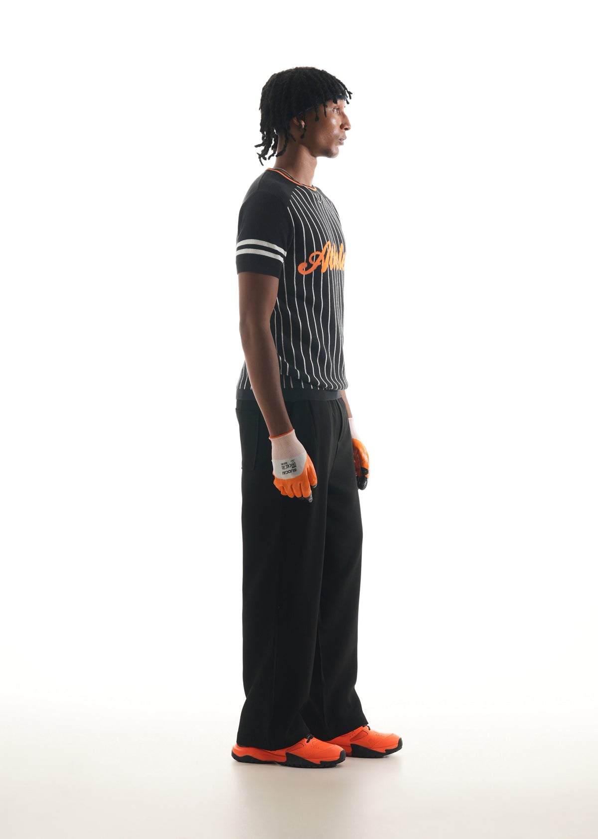 Black Athlete Jacquard Knit T-Shirt