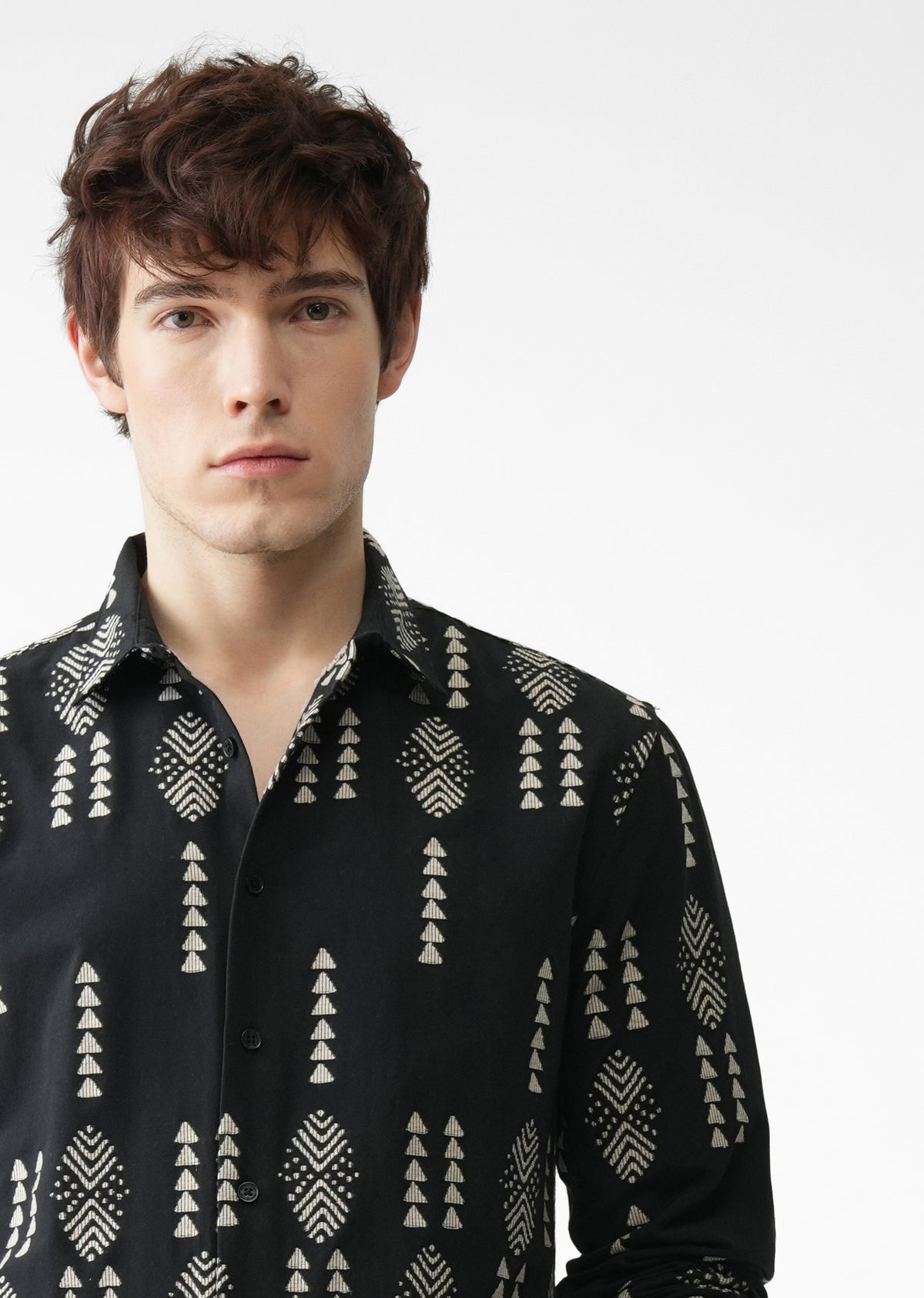 Black Aztec Jacquard Shirt