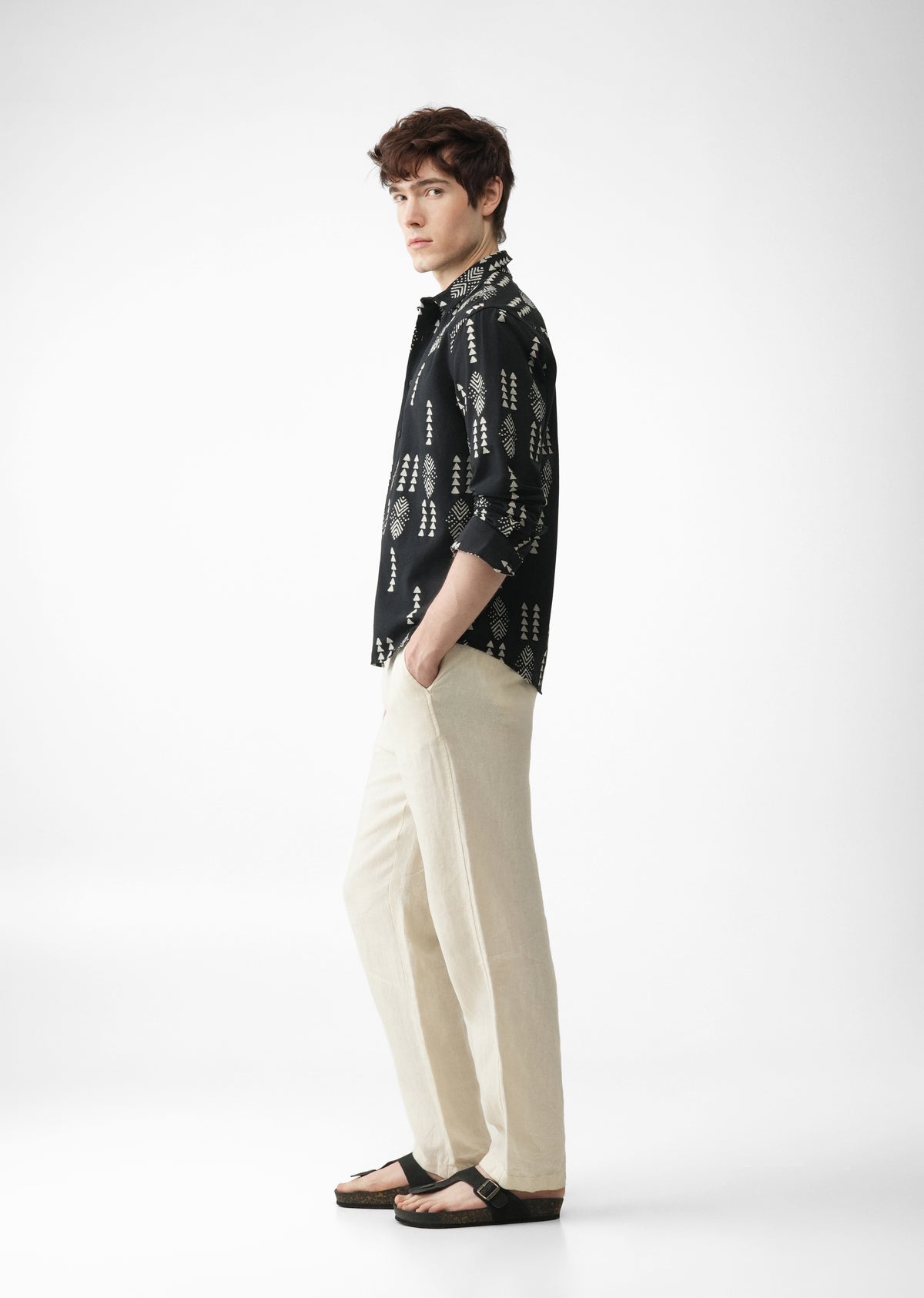 Black Aztec Jacquard Shirt